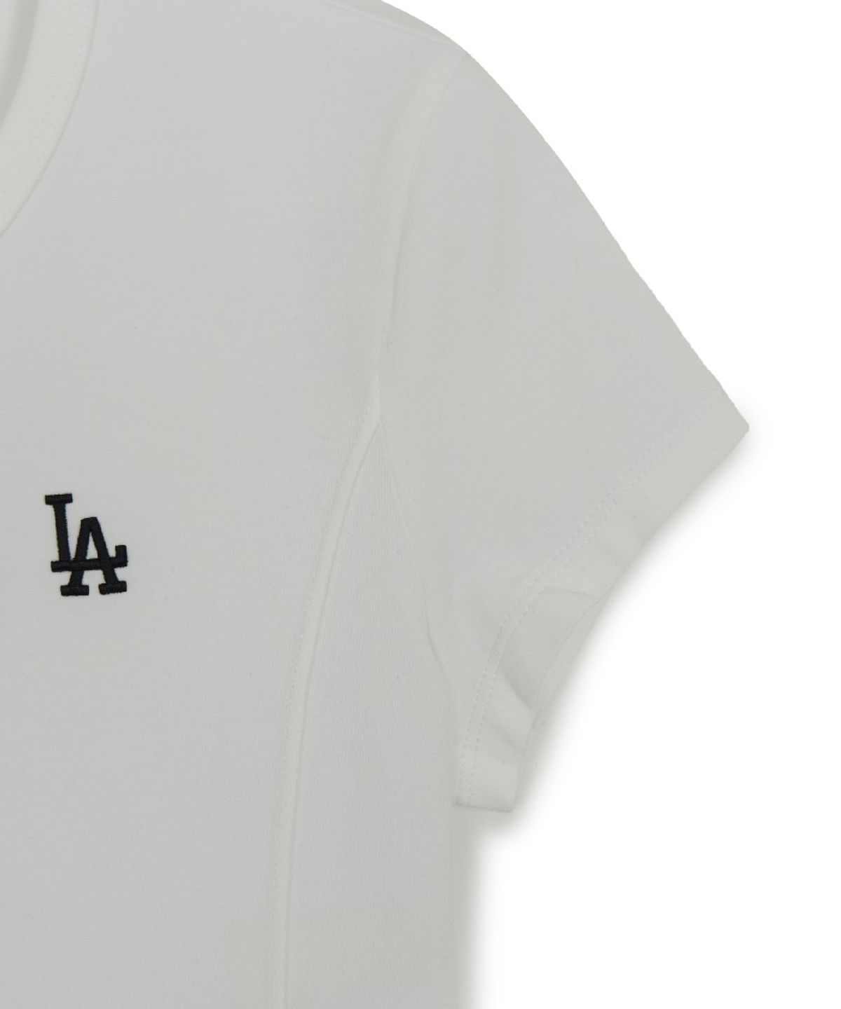 엠엘비(MLB) 여성 슬림 크롭핏 캡소매 반팔 티셔츠 LA (White)