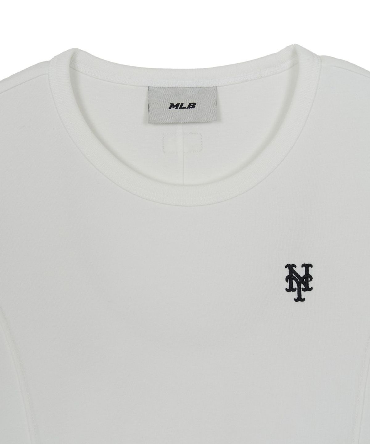 엠엘비(MLB) 여성 슬림 크롭핏 캡소매 반팔 티셔츠 NYM (White)