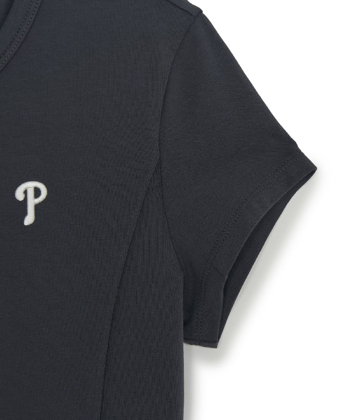 엠엘비(MLB) 여성 슬림 크롭핏 캡소매 반팔 티셔츠 PHI (D.Grey)