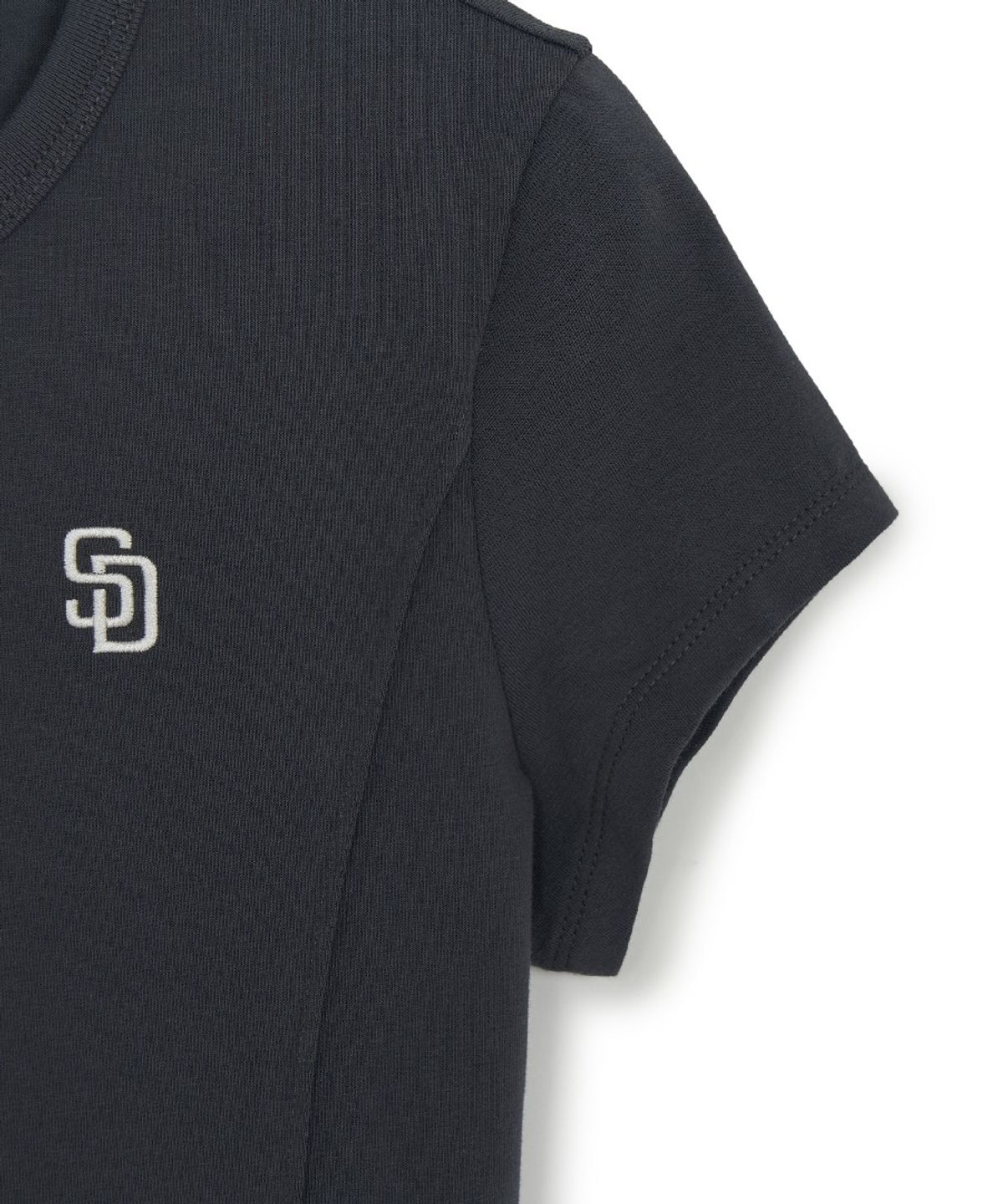 엠엘비(MLB) 여성 슬림 크롭핏 캡소매 반팔 티셔츠 SD (D.Grey)