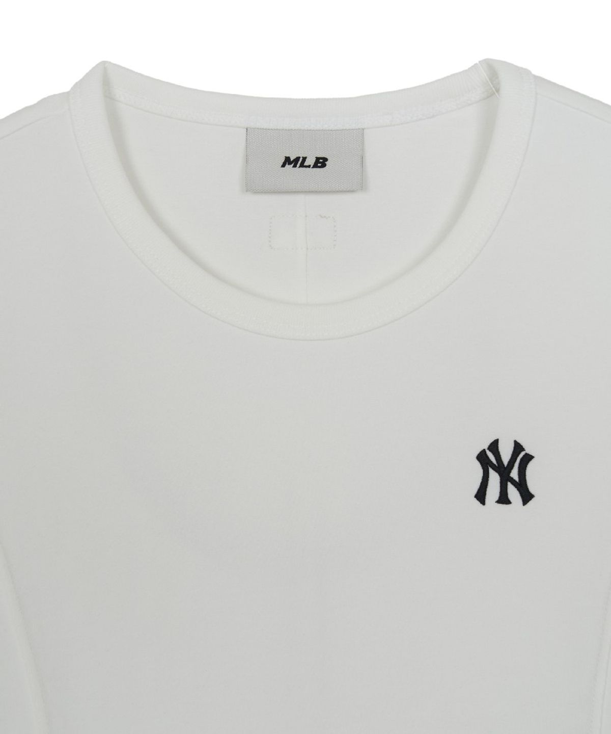 엠엘비(MLB) 여성 슬림 크롭핏 캡소매 반팔 티셔츠 NY (White)