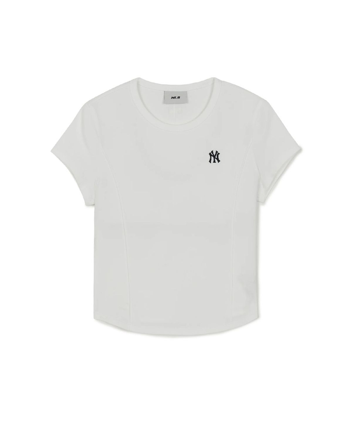 엠엘비(MLB) 여성 슬림 크롭핏 캡소매 반팔 티셔츠 NY (White)