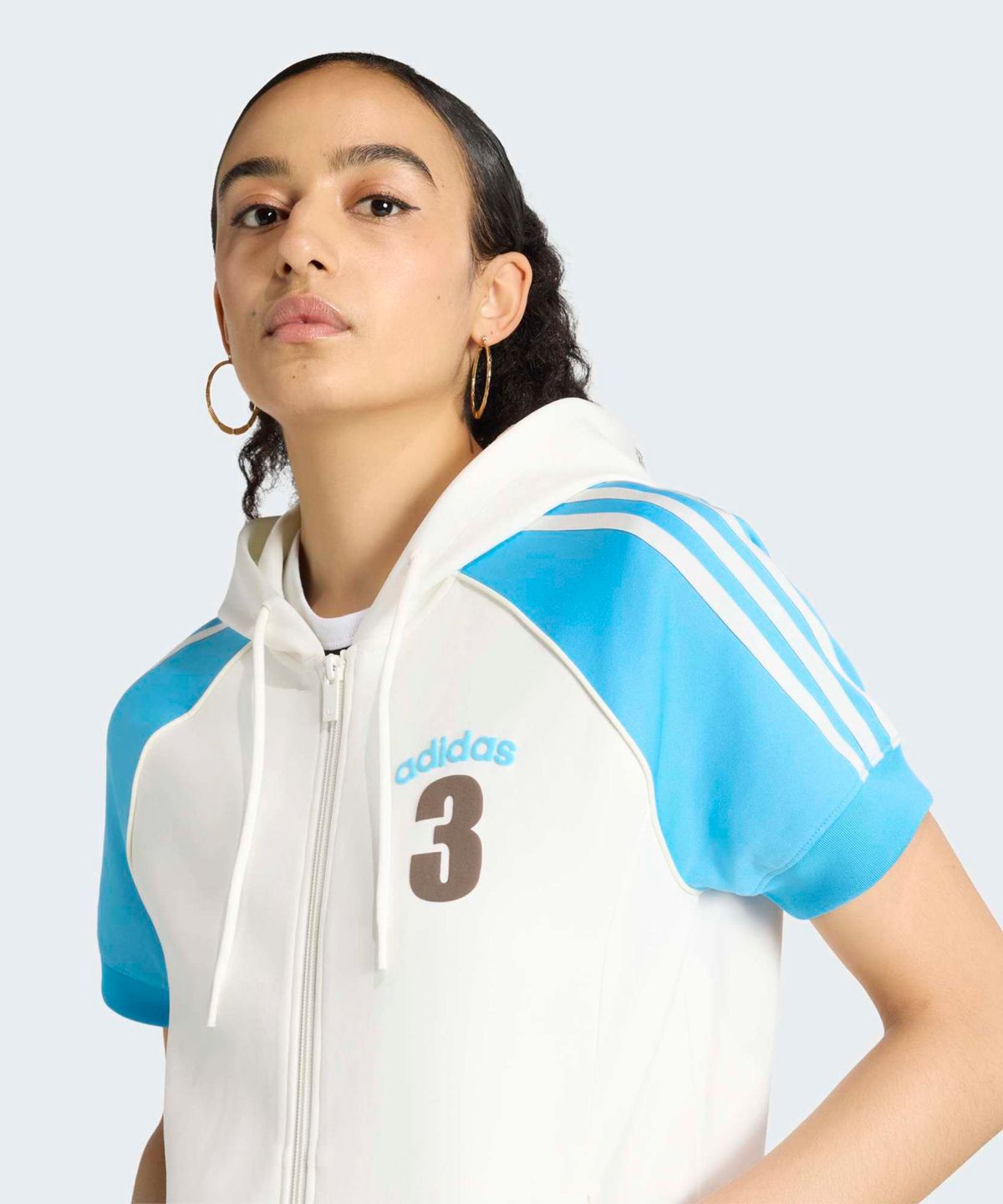 아디다스(ADIDAS) 빈티지 슈퍼스타 숏 슬리브 트랙탑 - 화이트:스카이러쉬 / KW2087