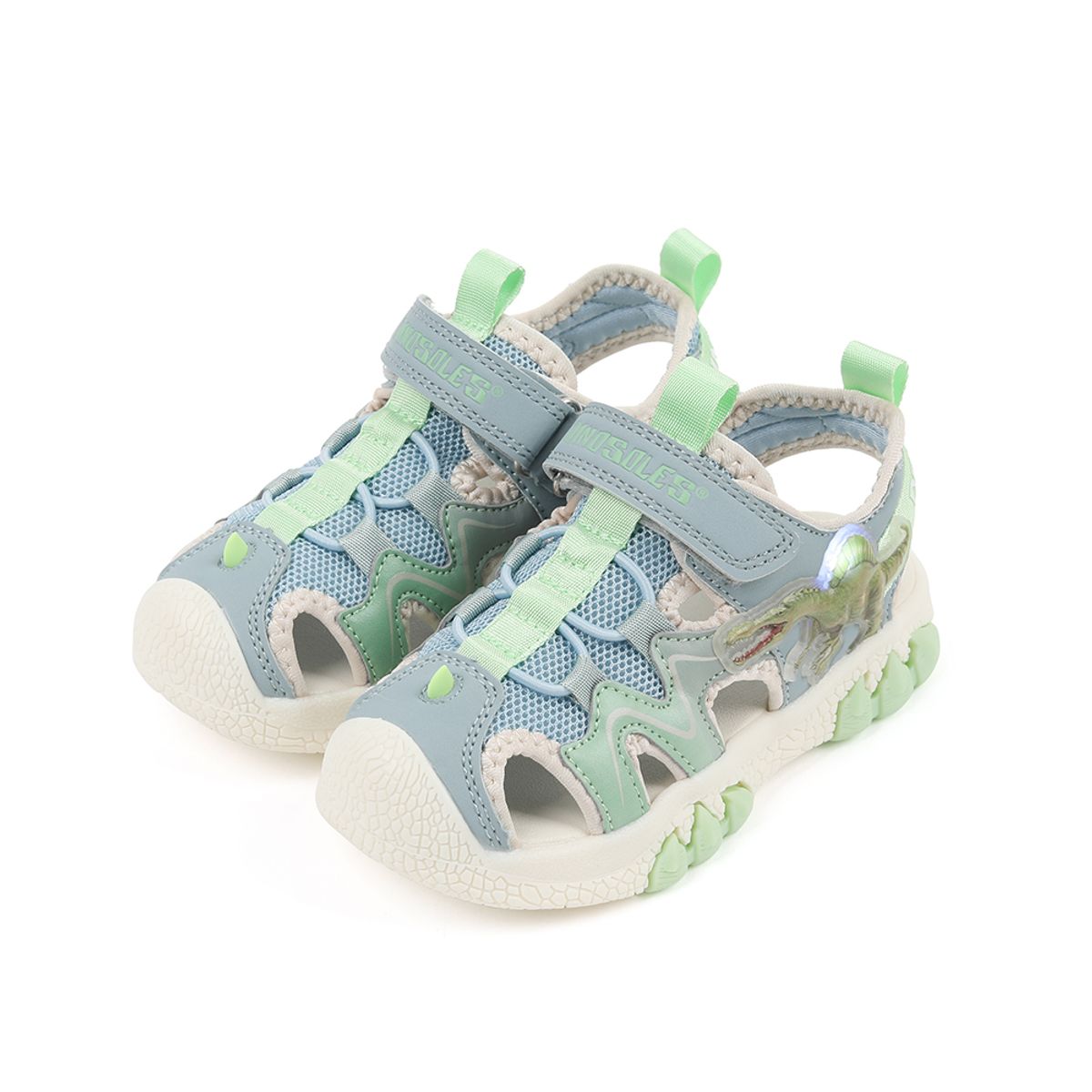 다이노솔즈(DINOSOLES) 와일드 랩터 샌들 키즈 민트