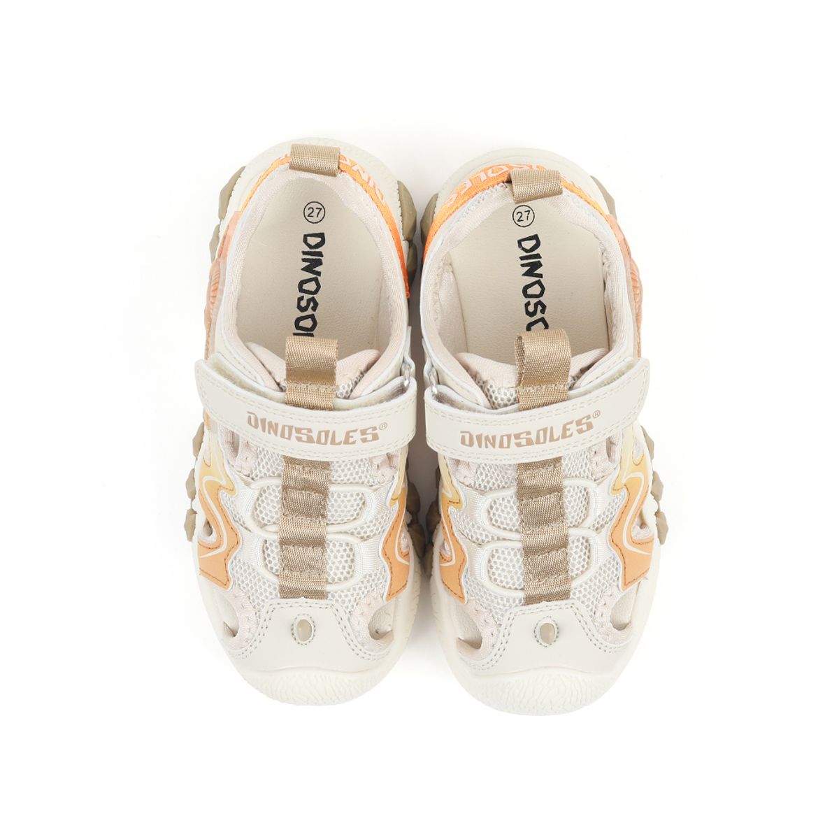 다이노솔즈(DINOSOLES) 와일드 랩터 샌들 키즈 베이지