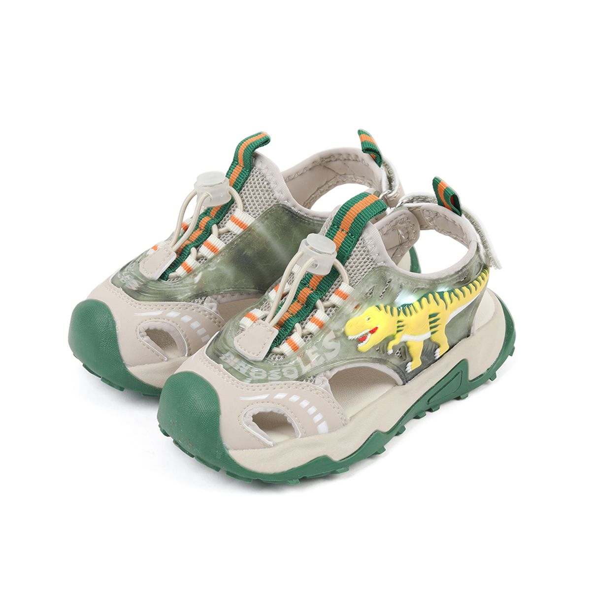 다이노솔즈(DINOSOLES) 스컬 본 샌들 키즈 그린