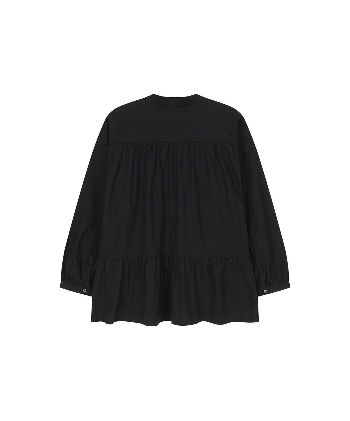 비자비(VIS A VIS) COTTON GATHERED BLOUSE (BLACK)