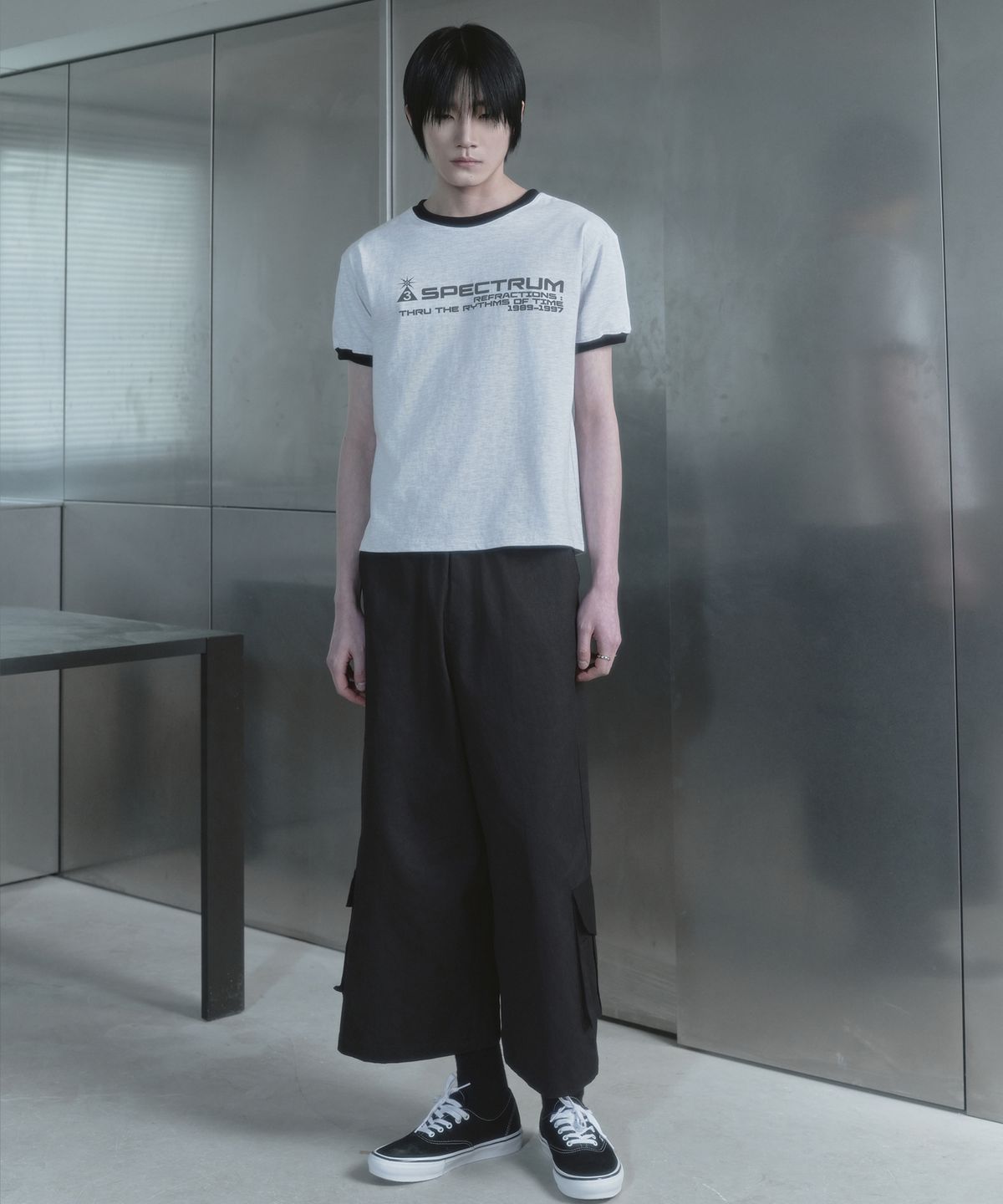 키류(KIRYU) SPECTRUM RINGER T-SHIRT_WHITE MELANGE