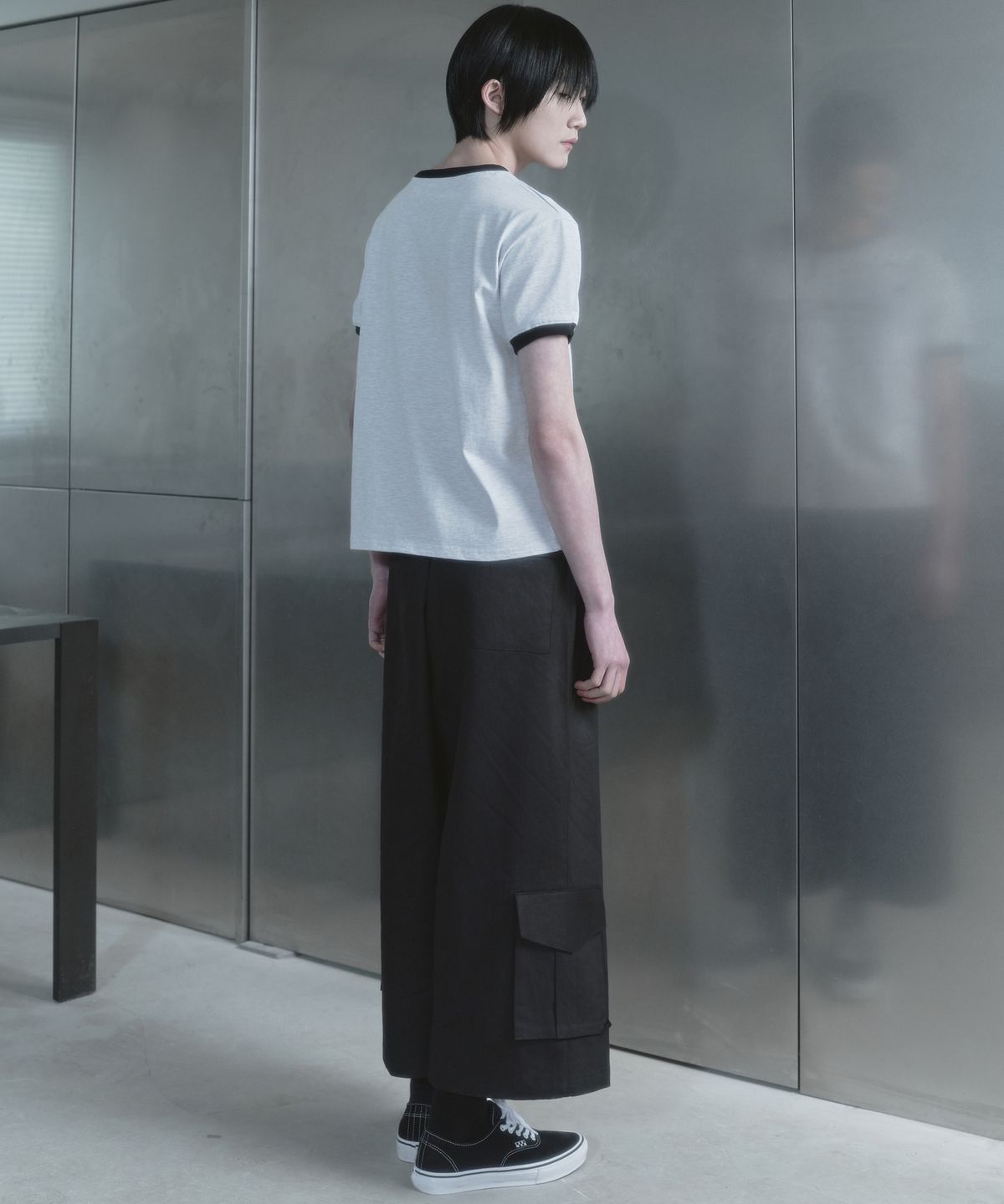 키류(KIRYU) SPECTRUM RINGER T-SHIRT_WHITE MELANGE
