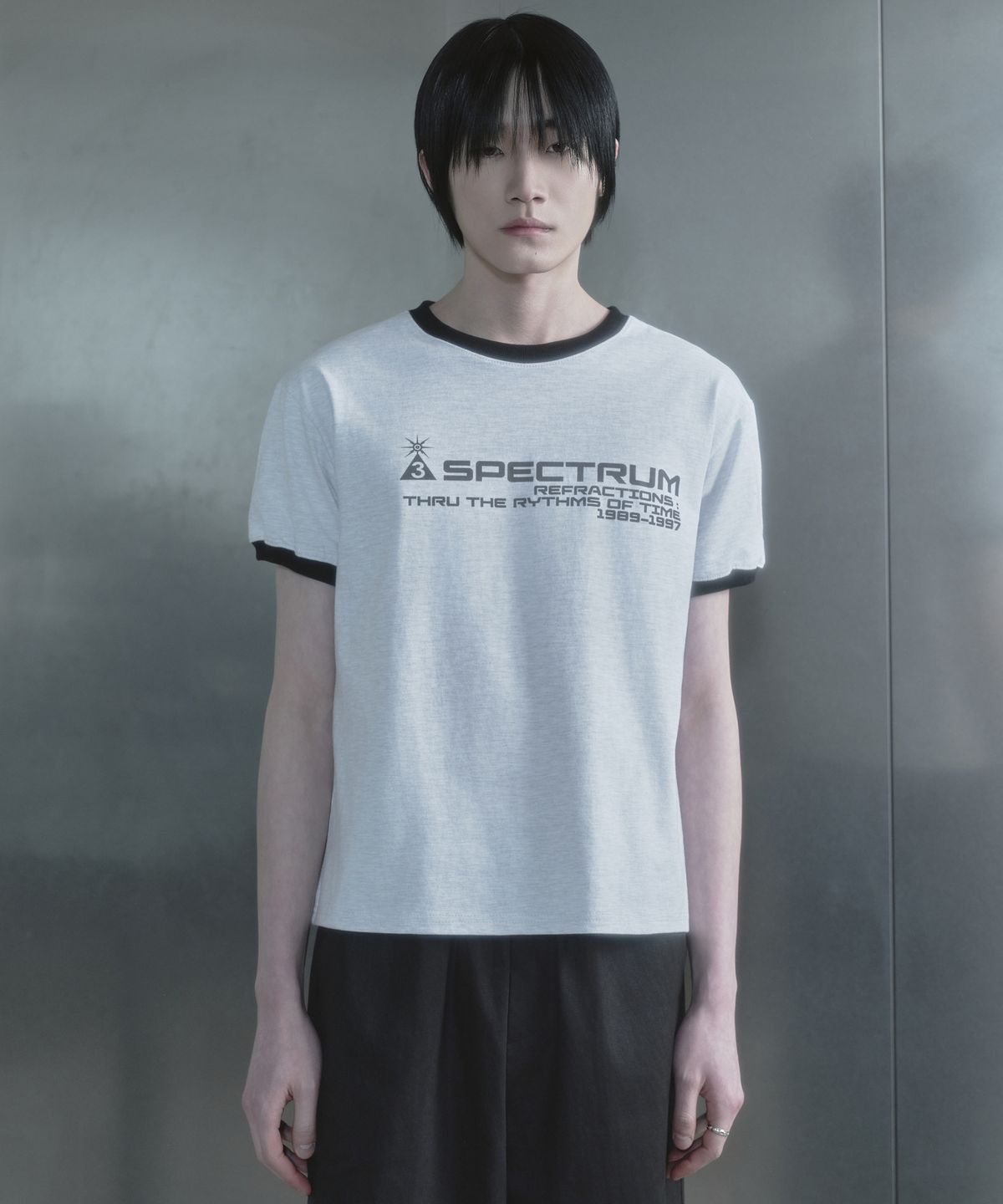 키류(KIRYU) SPECTRUM RINGER T-SHIRT_WHITE MELANGE