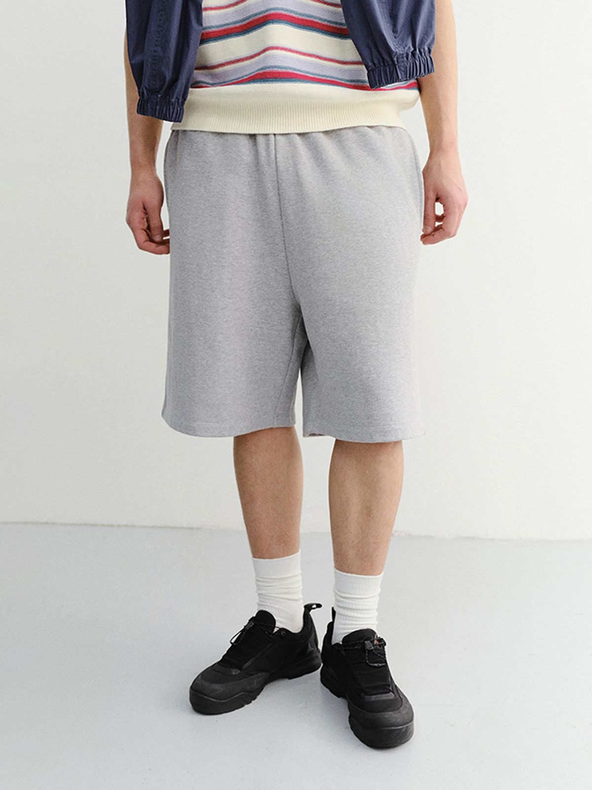 던스트 포 맨(DUNST FOR MEN) PIGMENT RELAXED BEACH SHORTS_UNISEX_UDPA6B123_MELANGE GREY