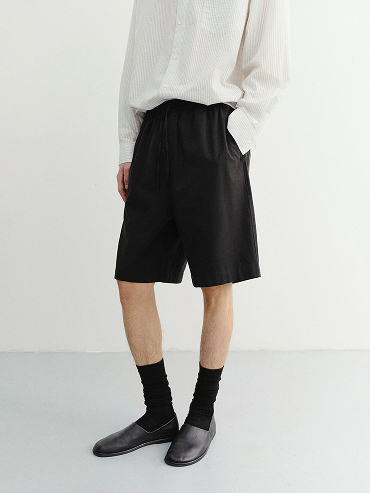 던스트 포 맨(DUNST FOR MEN) PAJAMA BERMUDA SHORTS_UNISEX_UDPA6B122_BLACK