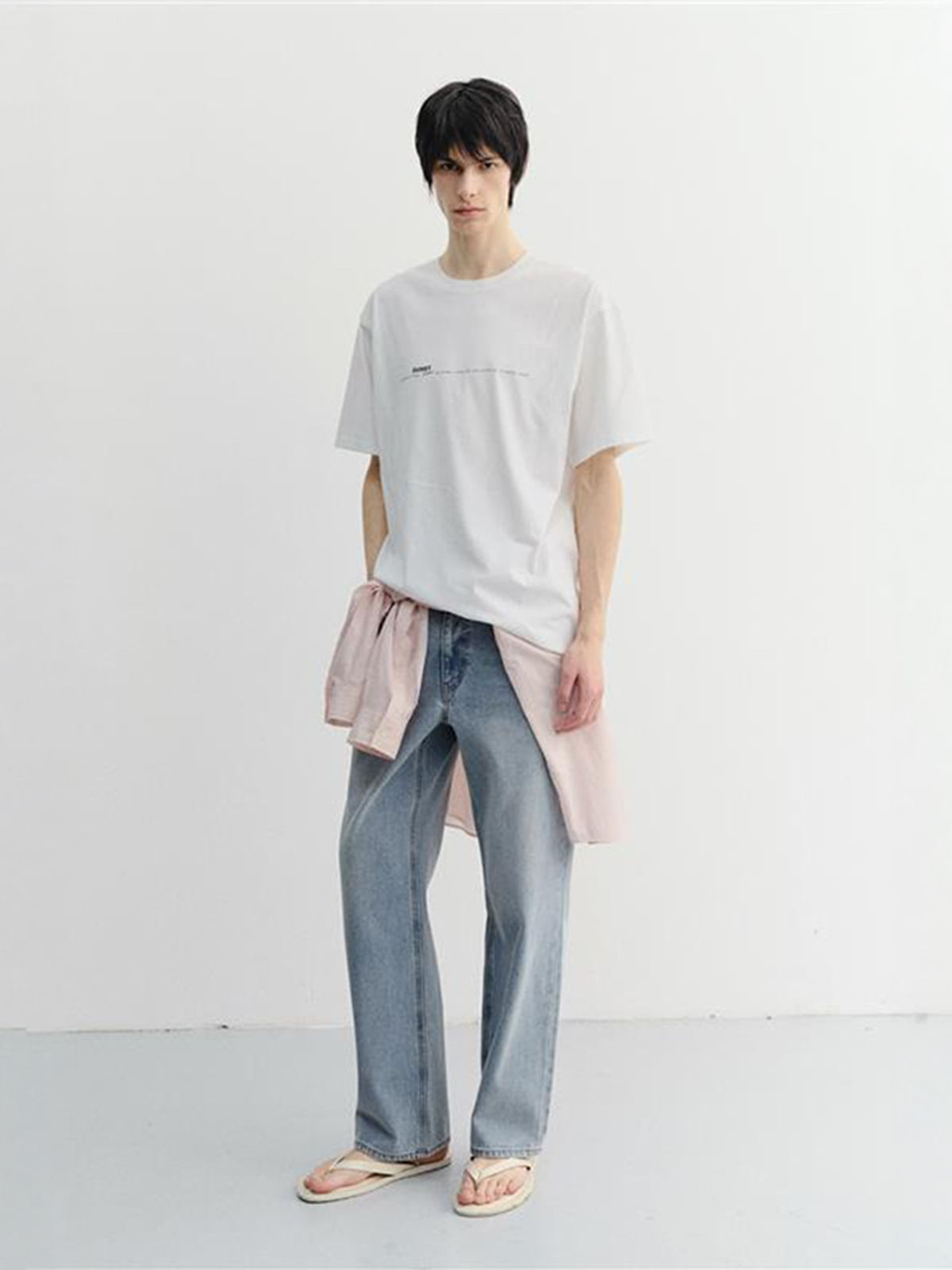 던스트 포 맨(DUNST FOR MEN) MINIMAL LETTERING T-SHIRT_UNISEX_UDTS6B147_OFF WHITE