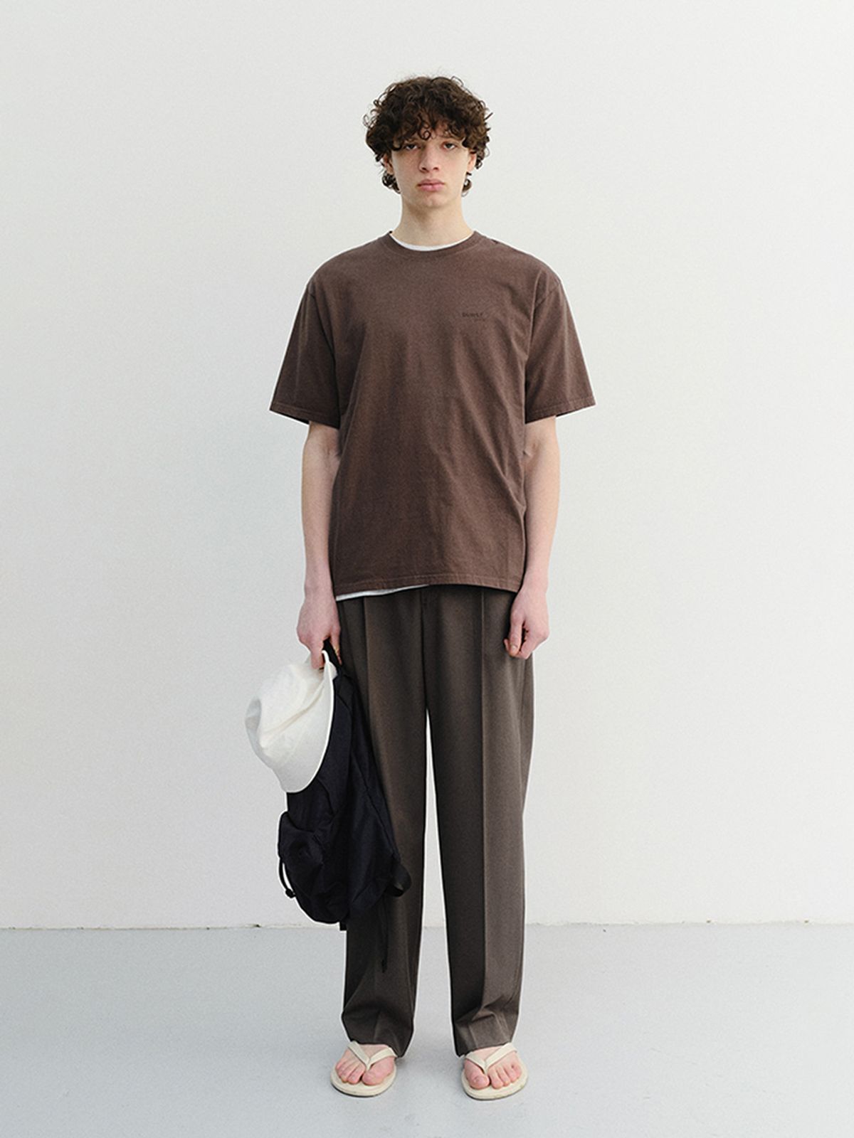 던스트 포 맨(DUNST FOR MEN) GARMENT DYED T-SHIRT_UNISEX_UDTS6B146_BROWN