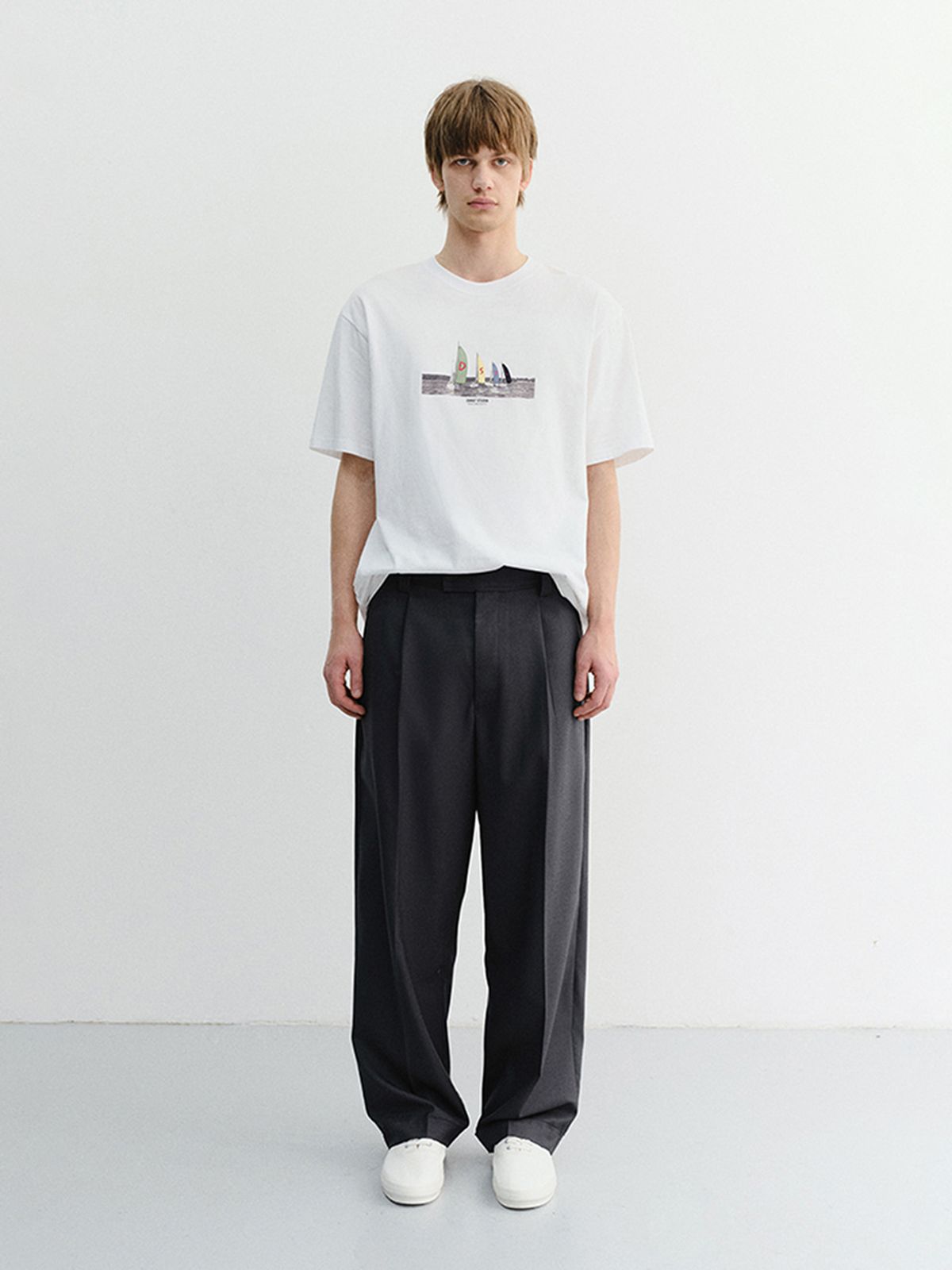 던스트 포 맨(DUNST FOR MEN) APPLIQUE YACHT T-SHIRT_UNISEX_UDTS6B134_OFF WHITE