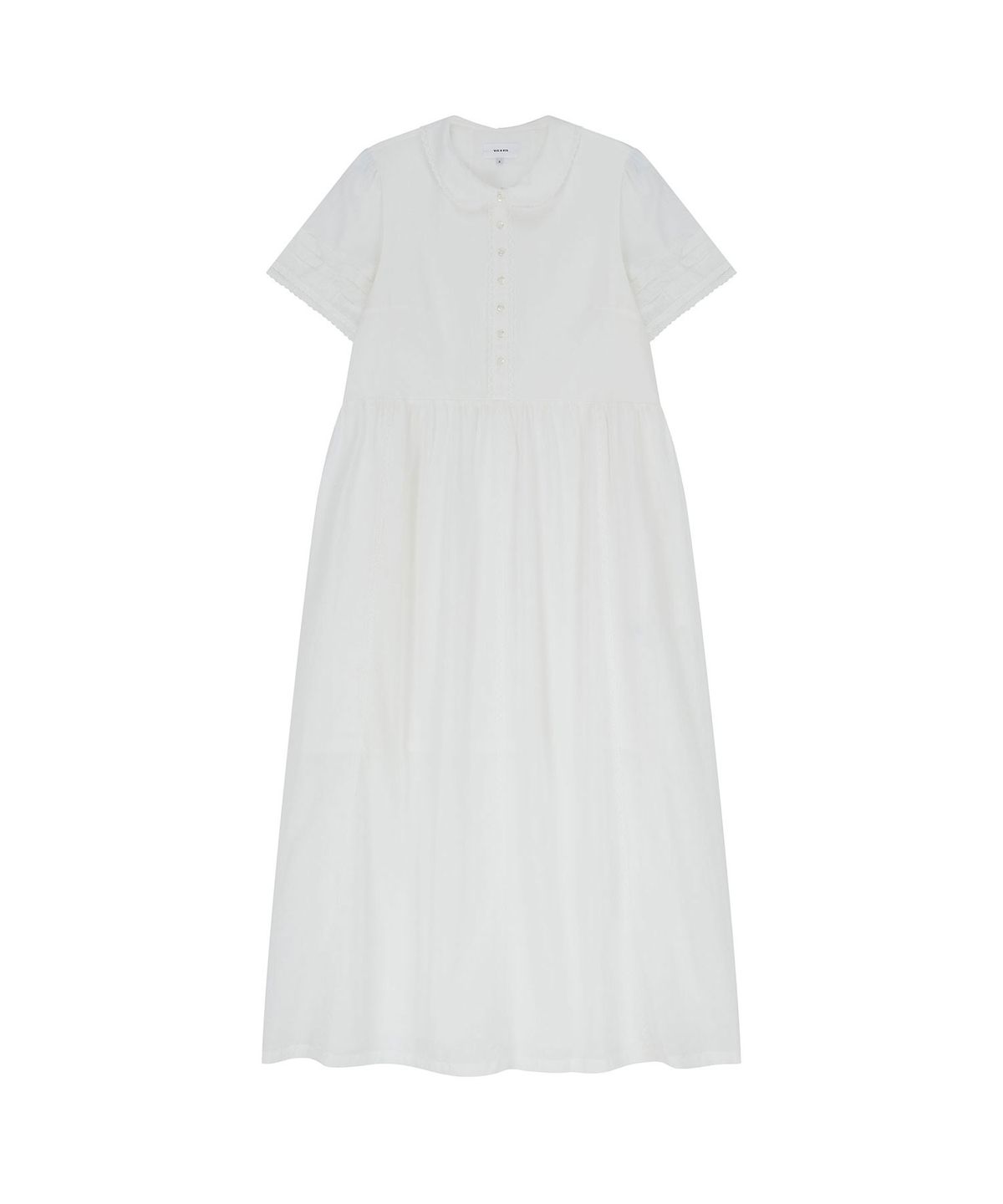 비자비(VIS A VIS) EMBROIDERED LACE TRIM COTTON DRESS (WHITE)