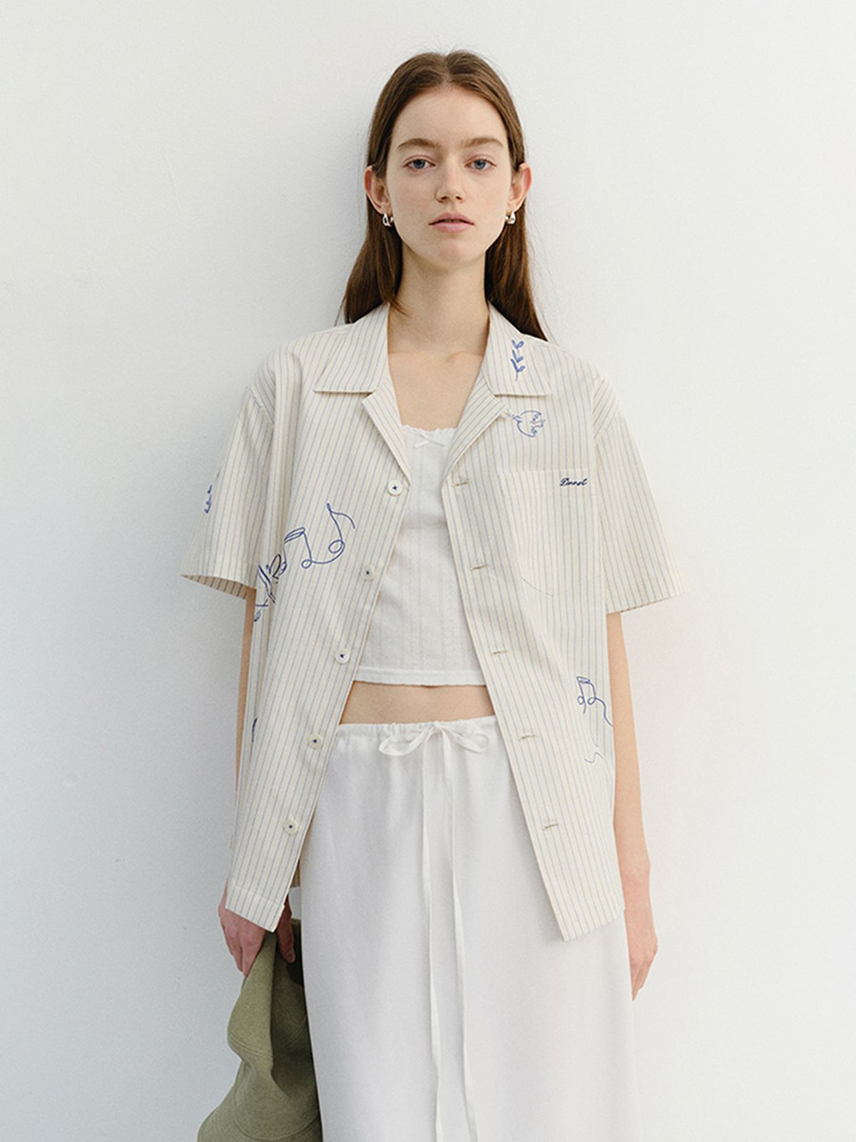 던스트(DUNST) UNISEX HAND-DRAWING OPEN COLLARED SHIRT_UDSH6B121_CAPRI OCEAN
