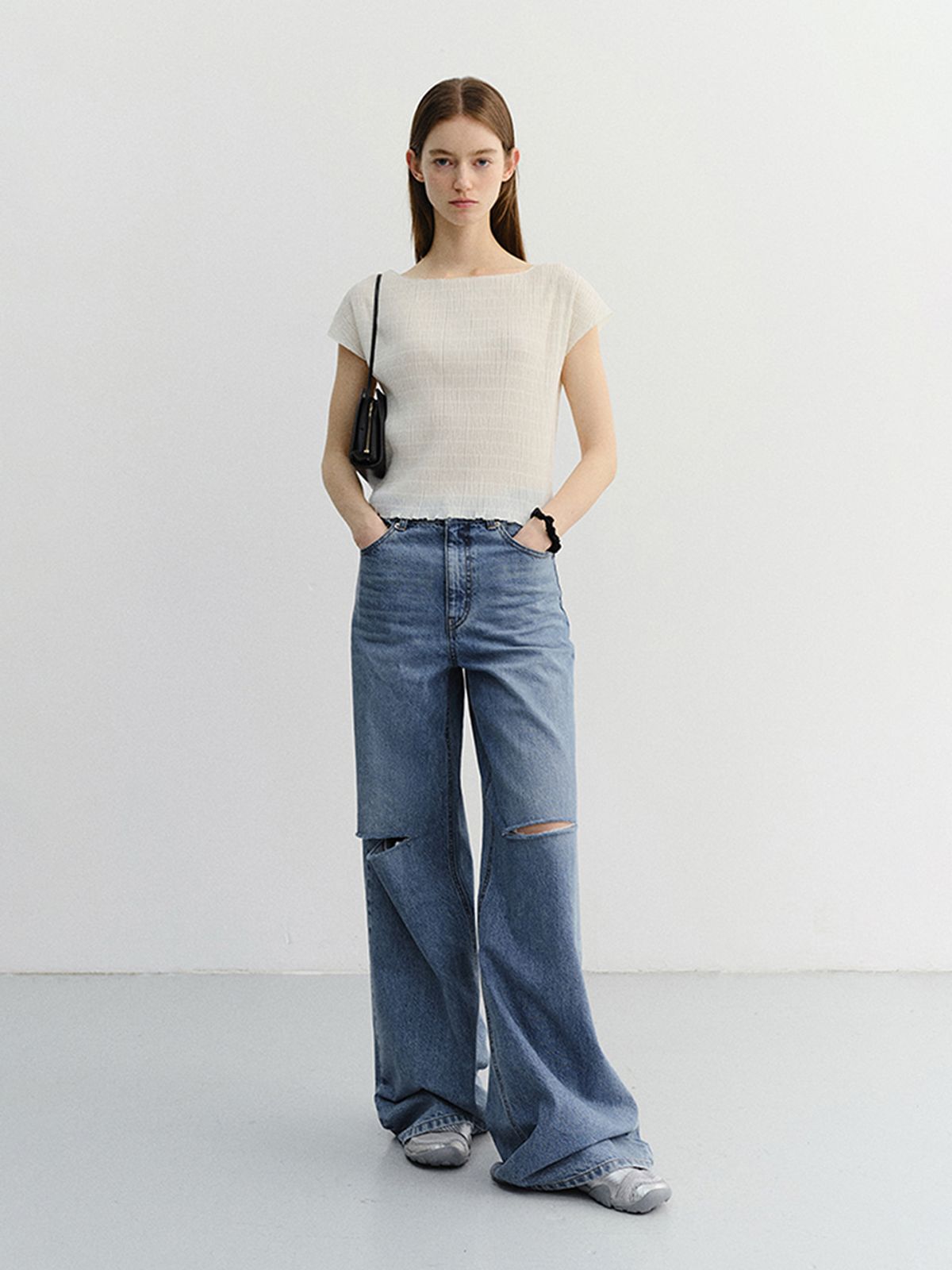 던스트(DUNST) PLEATS BLOUSE_UDBL6B229_IVORY