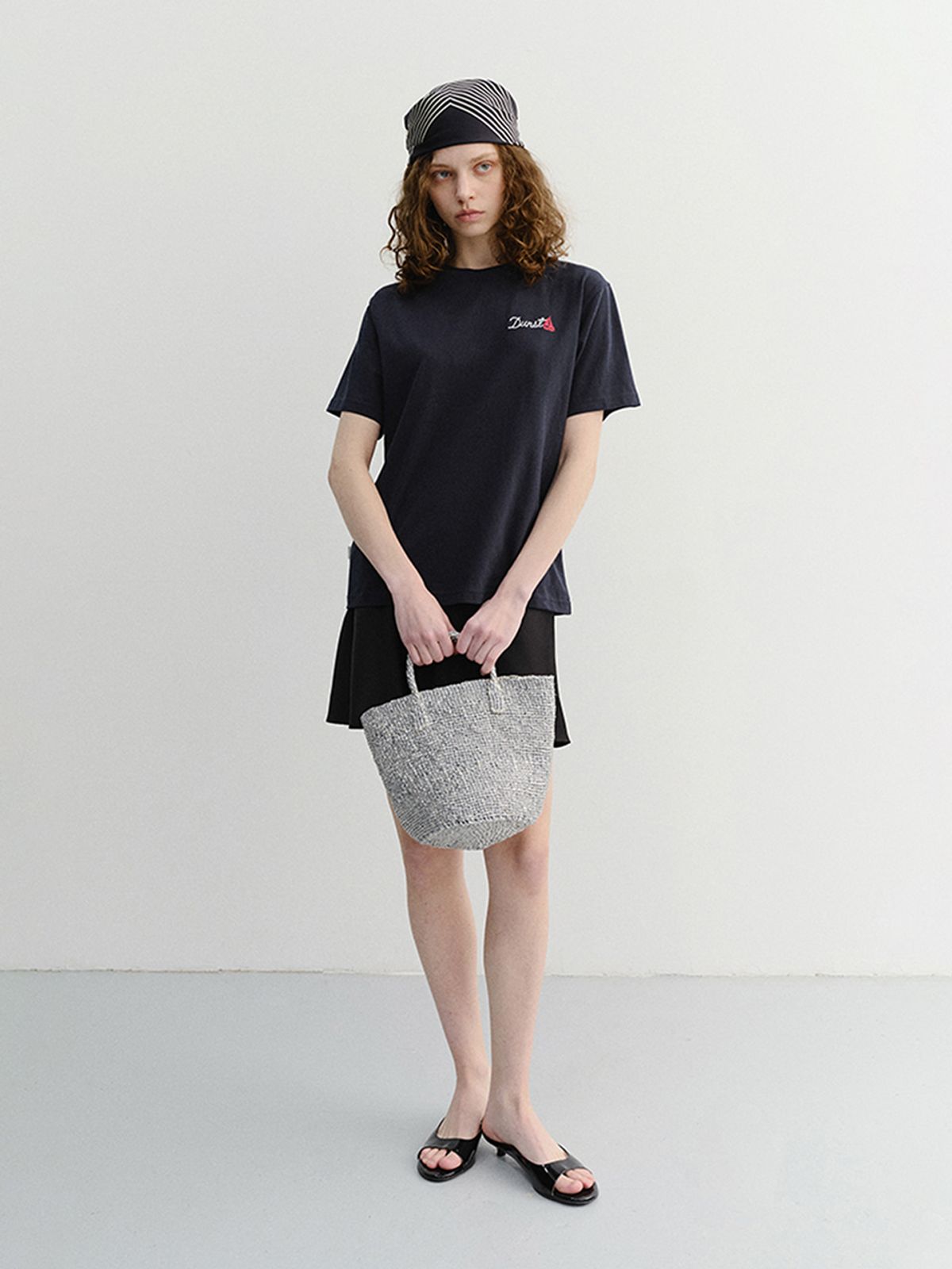 던스트(DUNST) UNISEX MARINE LOGO T-SHIRT_UDTS6B135_FRENCH NAVY