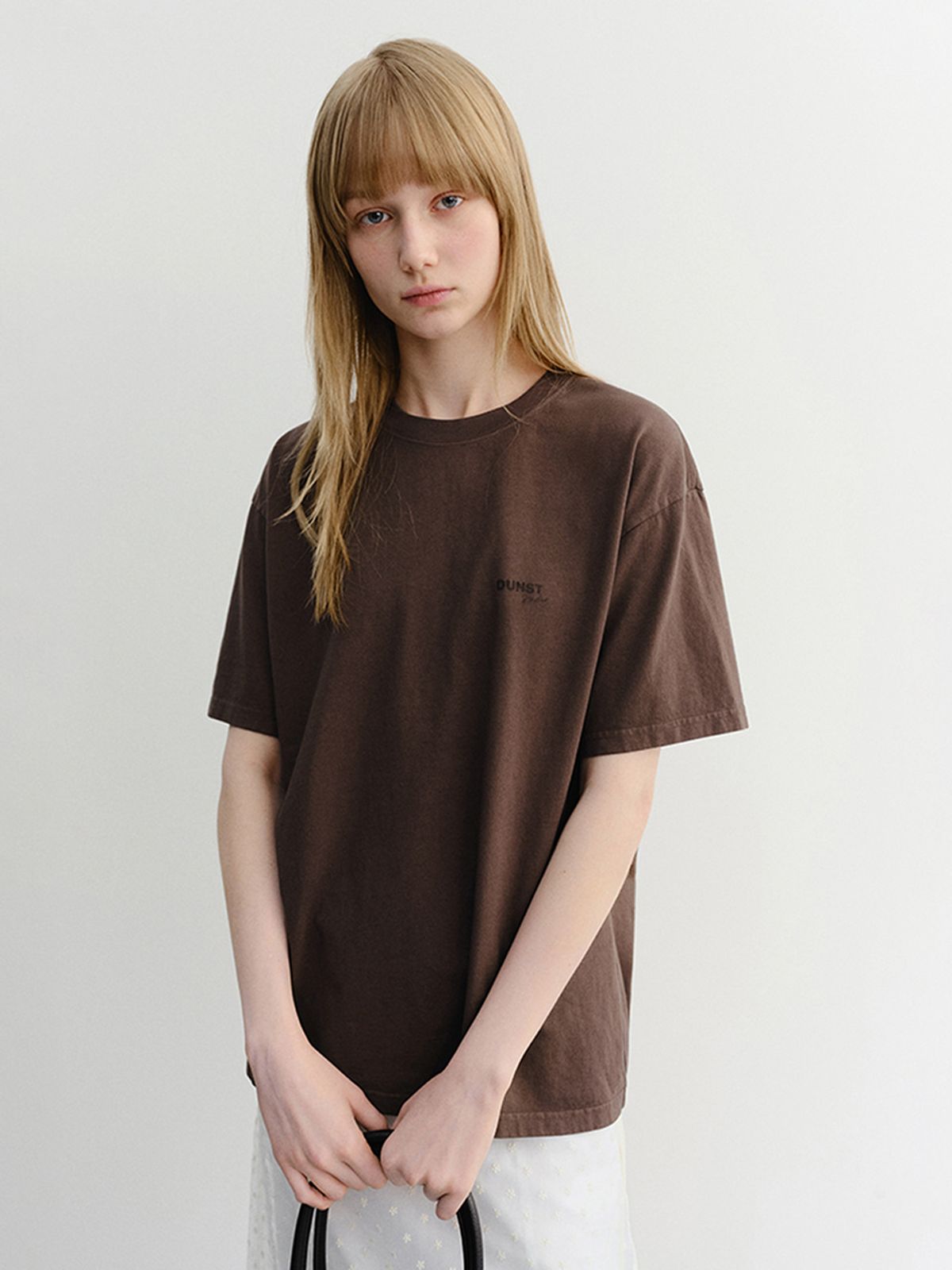 던스트(DUNST) UNISEX GARMENT DYED T-SHIRT_UDTS6B146_BROWN