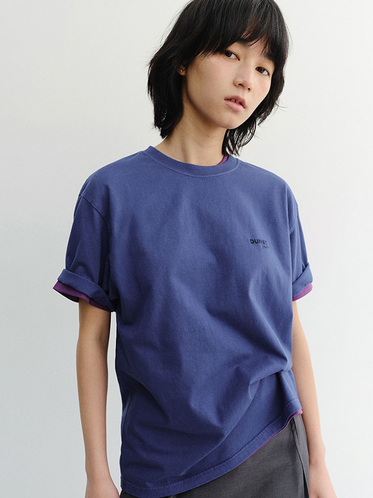 던스트(DUNST) UNISEX GARMENT DYED T-SHIRT_UDTS6B146_BLUE