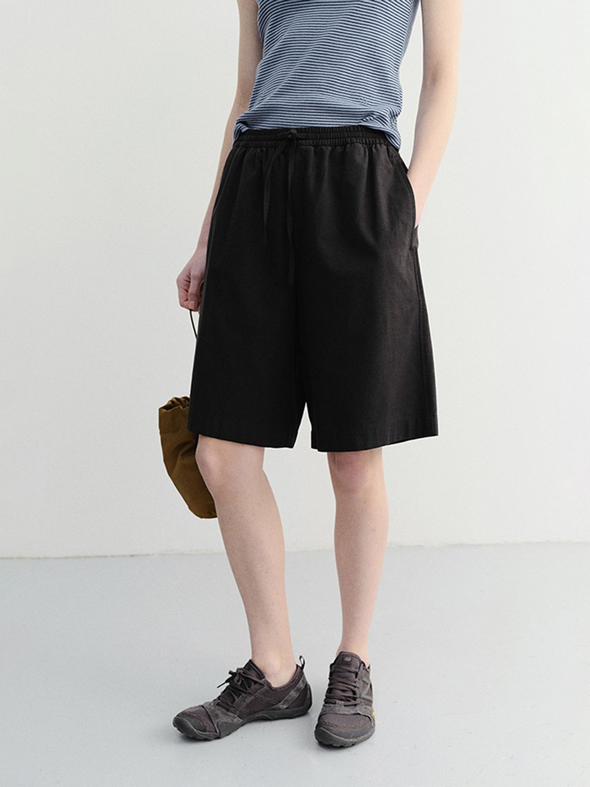 던스트(DUNST) UNISEX PAJAMA BERMUDA SHORTS_UDPA6B122_BLACK