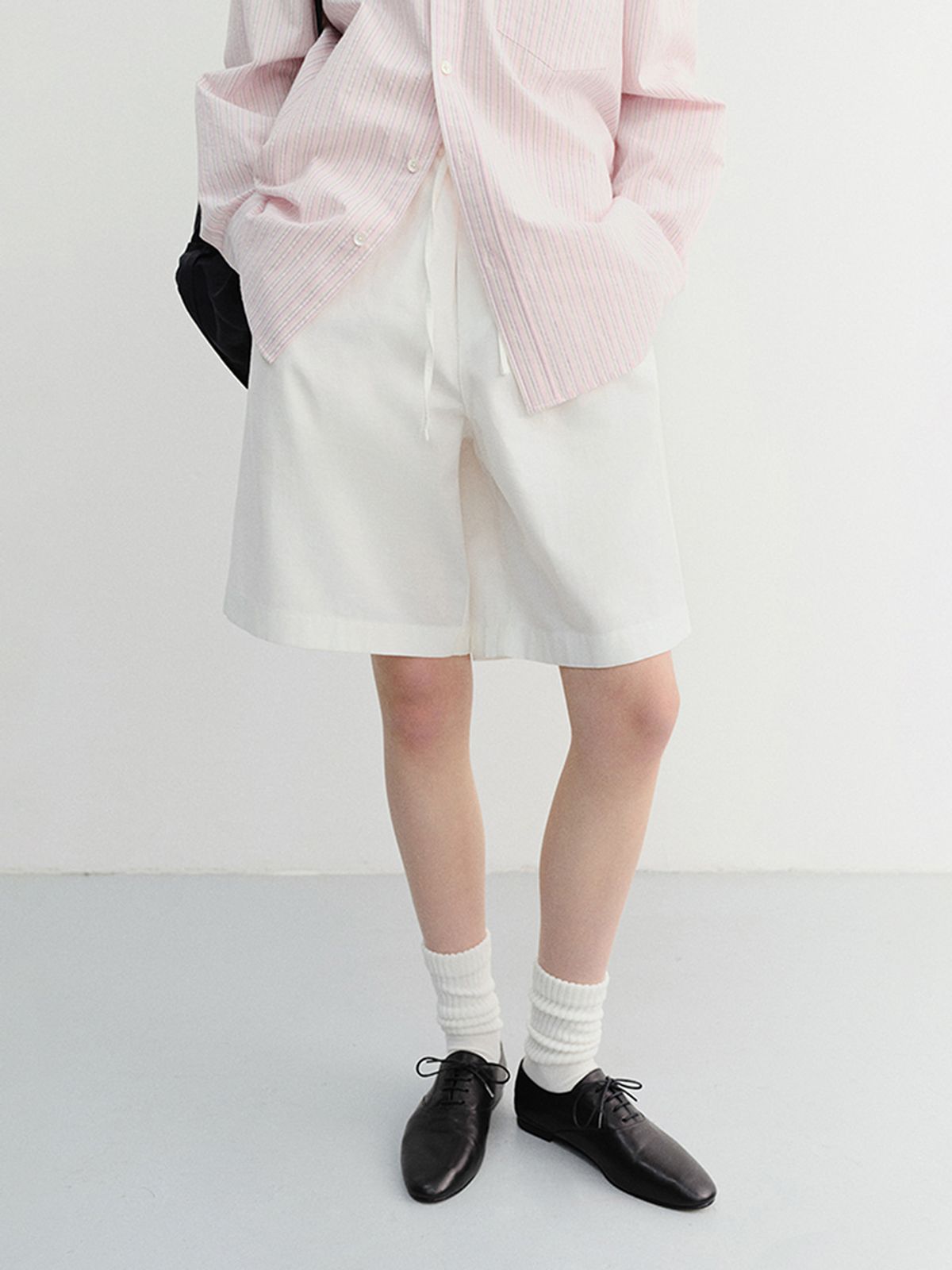 던스트(DUNST) UNISEX PAJAMA BERMUDA SHORTS_UDPA6B122_WHITE