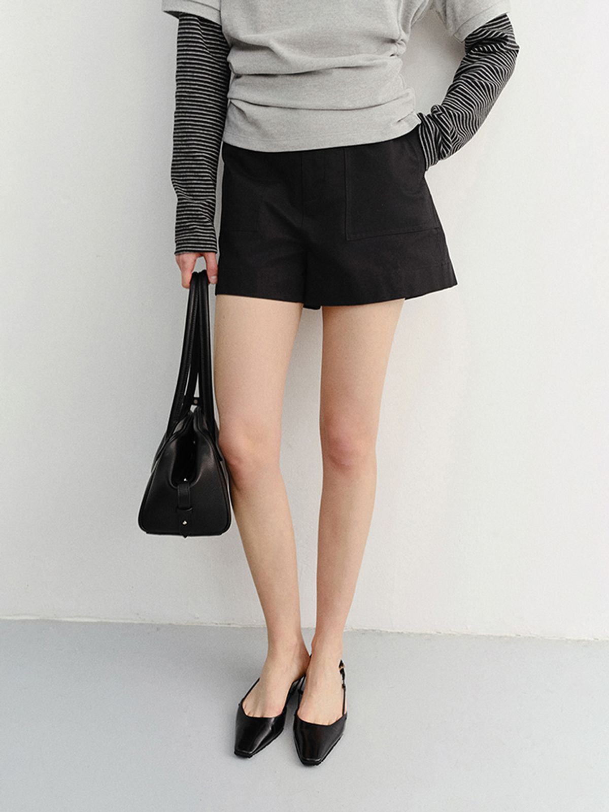 던스트(DUNST) COTTON SAFARI SHORTS_UDPA6B245_BLACK
