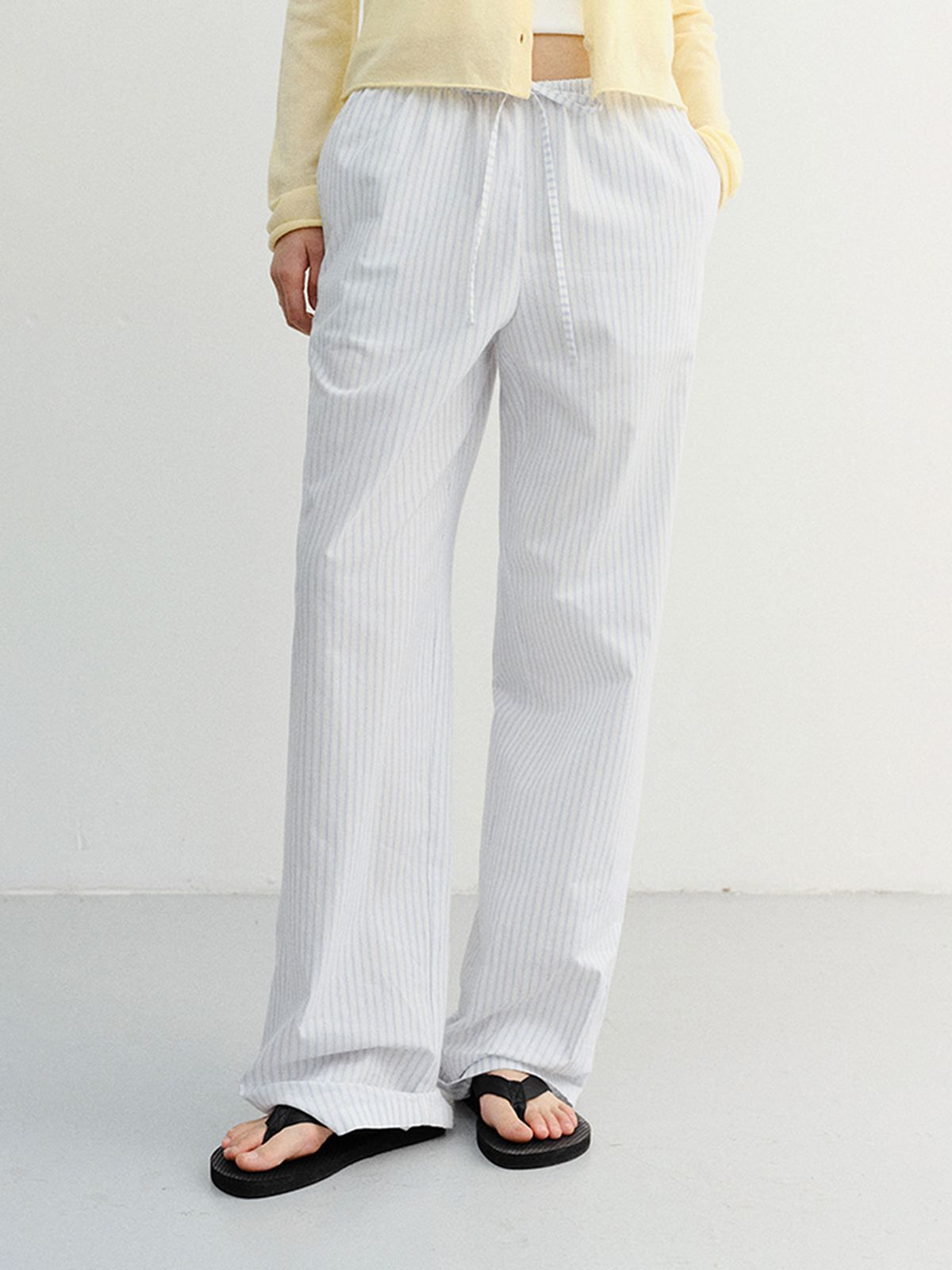 던스트(DUNST) PAJAMA STRING PANTS_UDPA6B222_WHITE STRIPE
