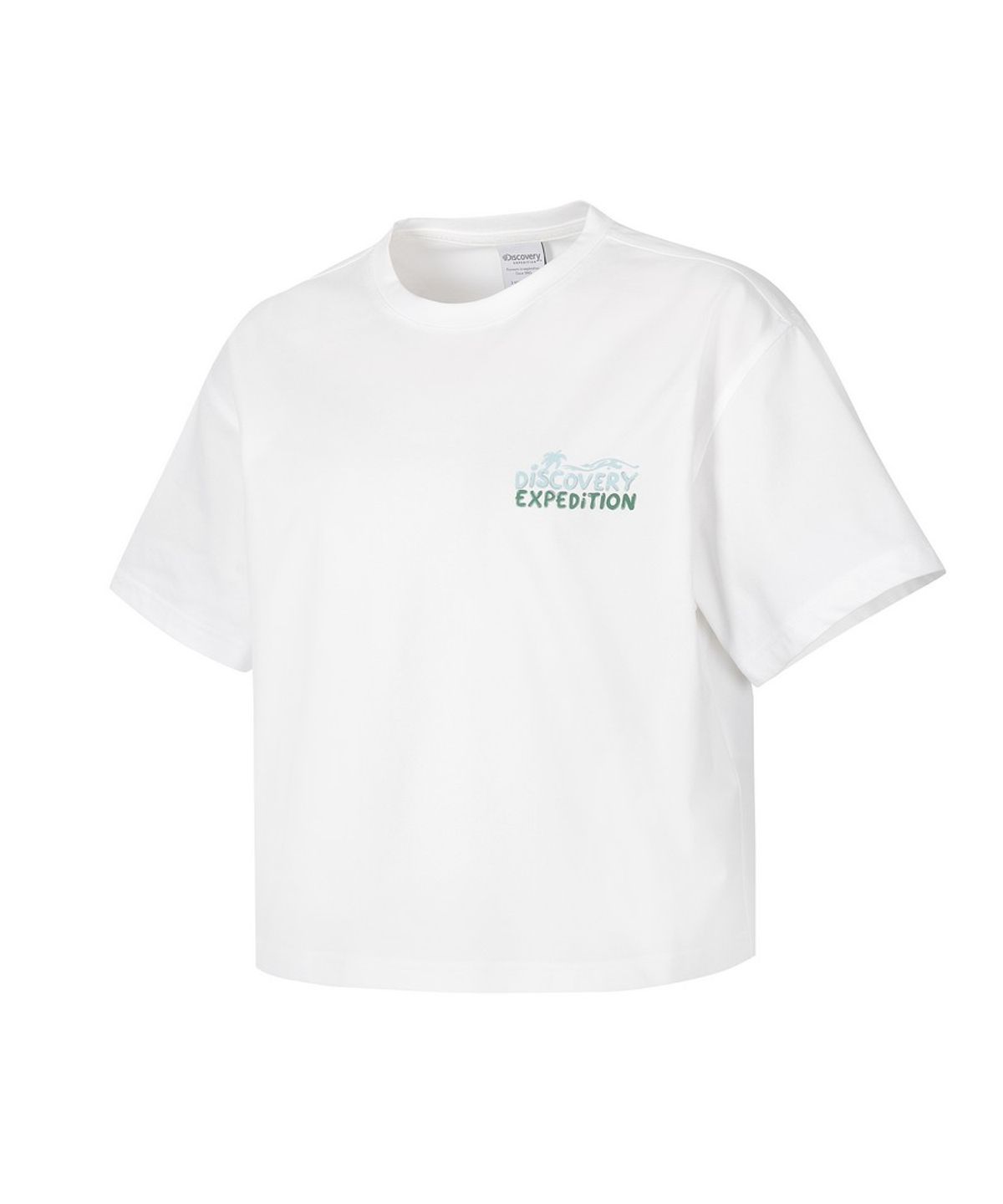 디스커버리 익스페디션(DISCOVERY EXPEDITION) 여성 에셀셜 반팔 크롭 커버업 (WHITE)