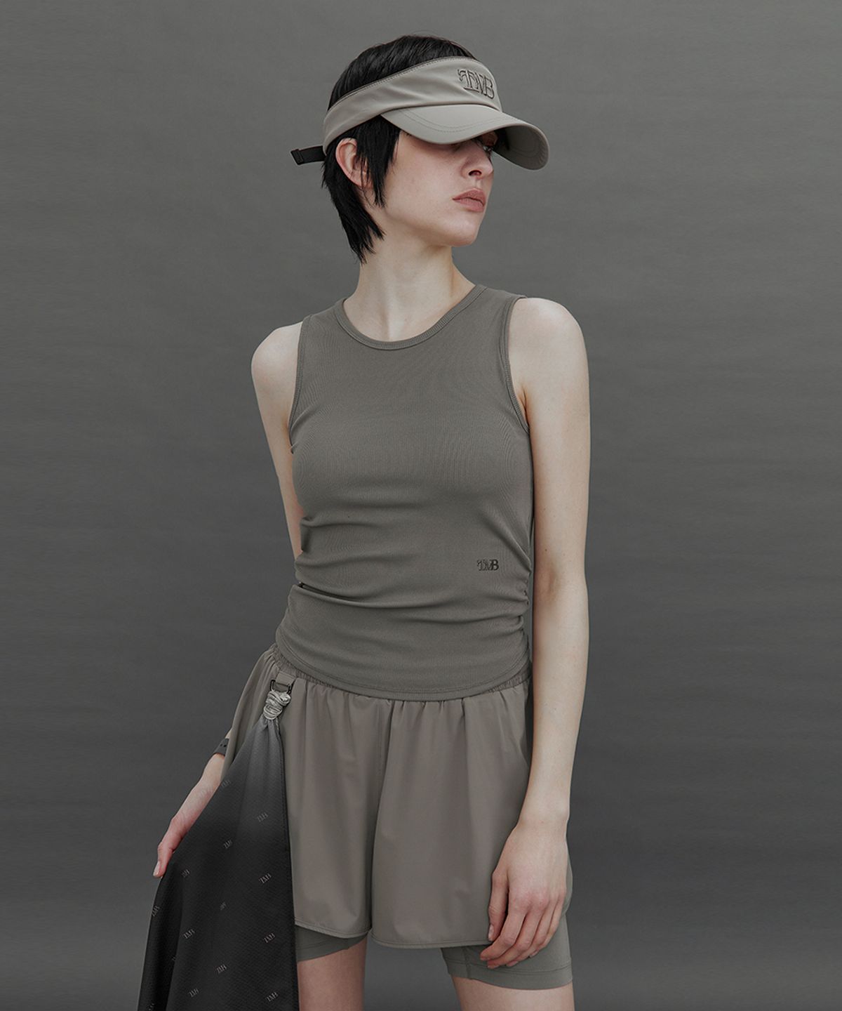 트리밍버드(TREEMINGBIRD) TMB Active Back-Layer Sleeveless Top [ Gray ]