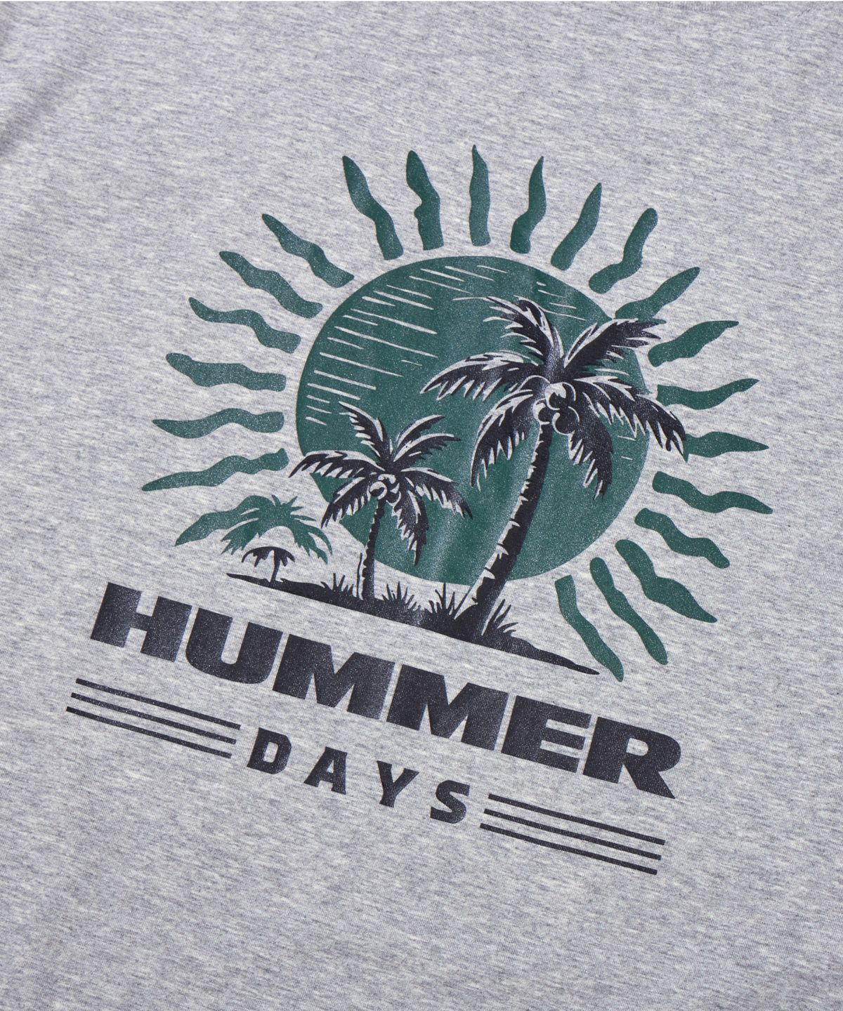 험머(HUMMER) [32수코튼] 선셋 백 그래픽 쿨 반팔 티셔츠 멜란지 그레이