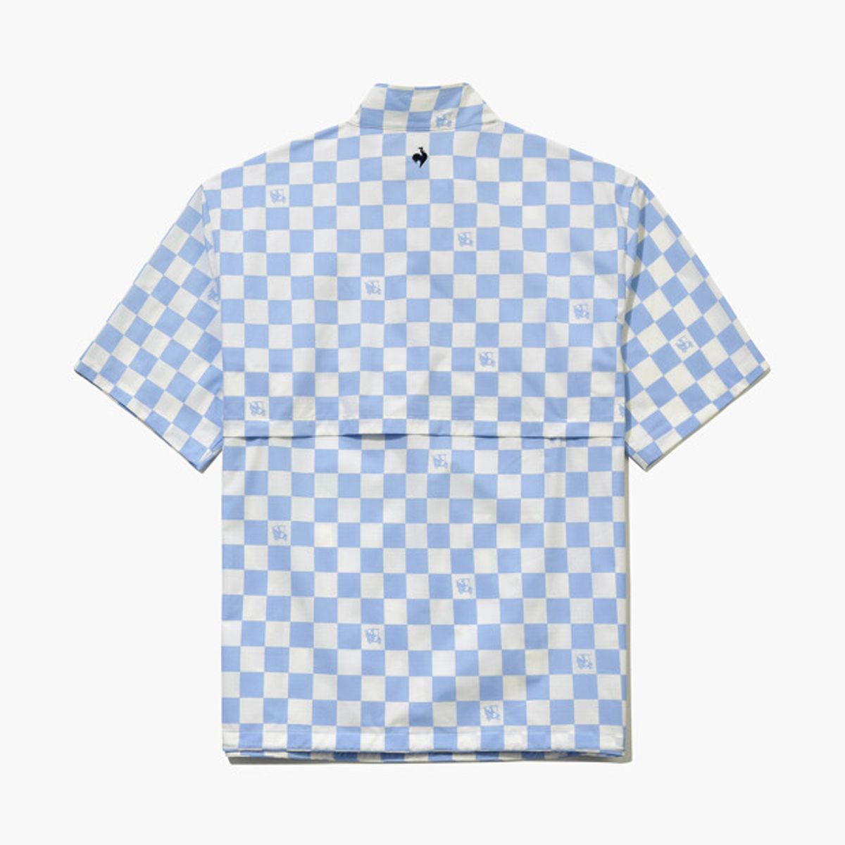 르꼬끄 골프(LECOQ GOLF) 남성 우븐 반집업 반팔 아노락 _MBLU GR121MBL31