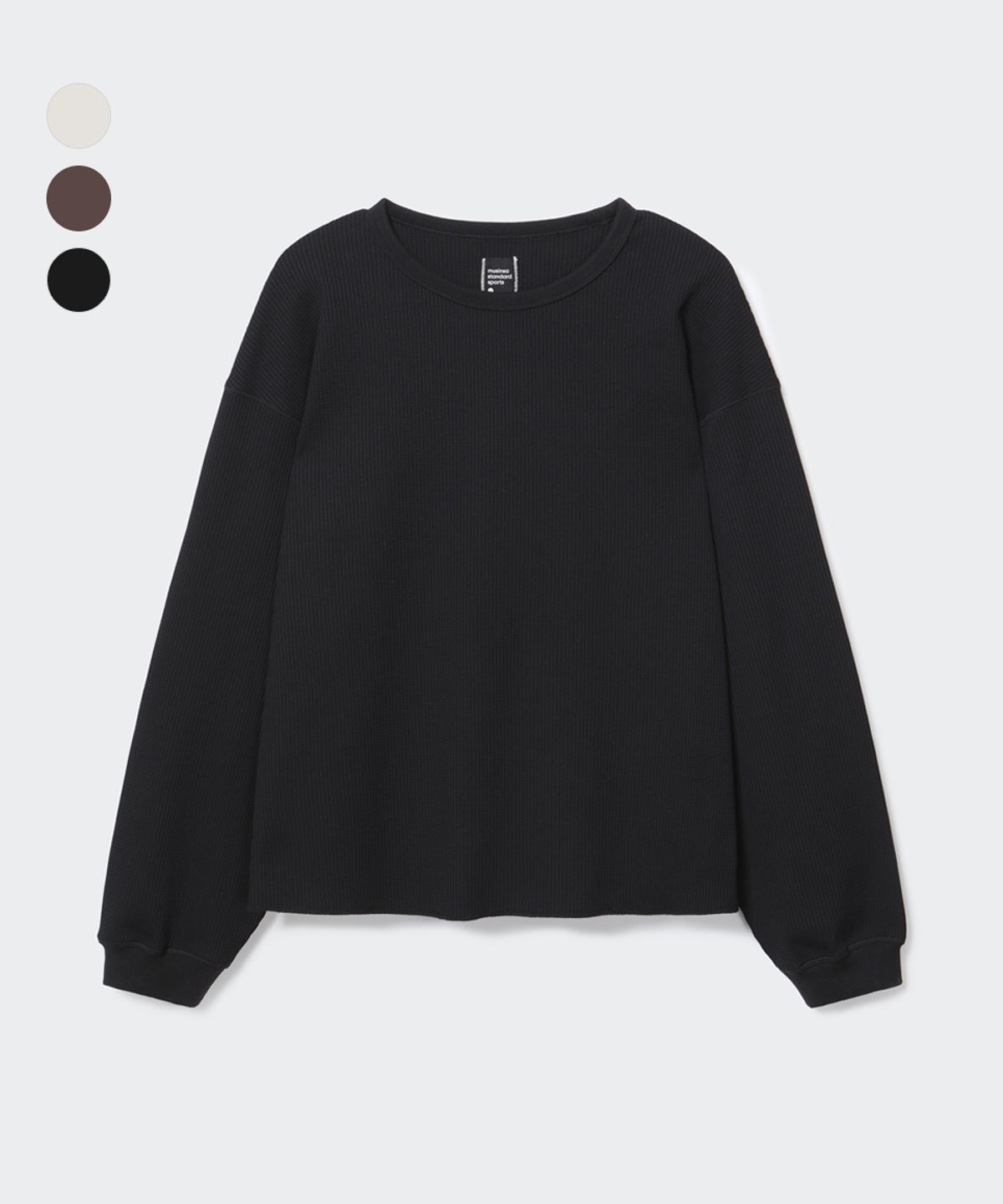 무신사 스탠다드 스포츠(MUSINSA STANDARD SPORTS) 와플 오버핏 크롭 롱슬리브 (3color)