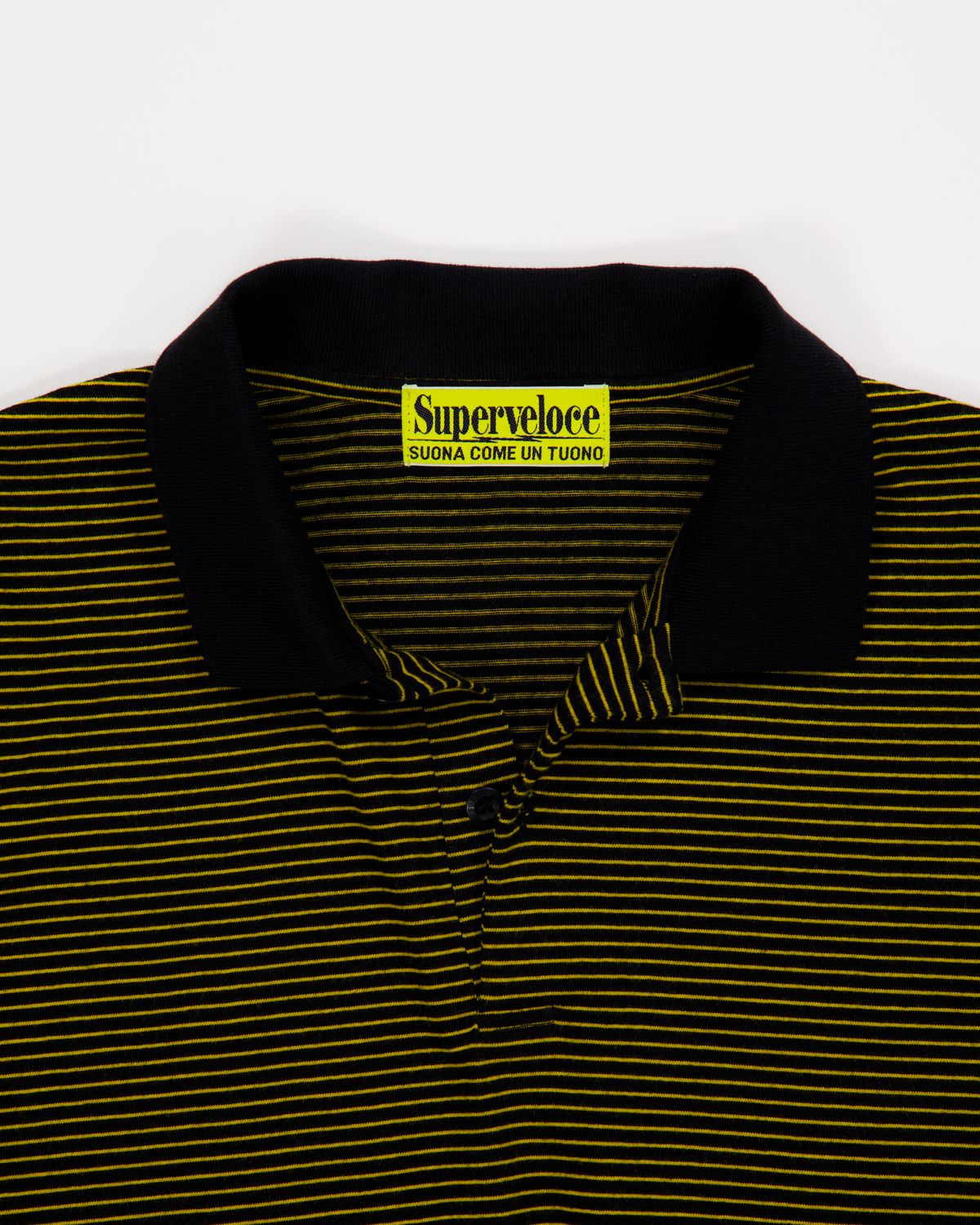 슈퍼벨로체(SUPERVELOCE) Miglia Stripe Polo Shirt Black