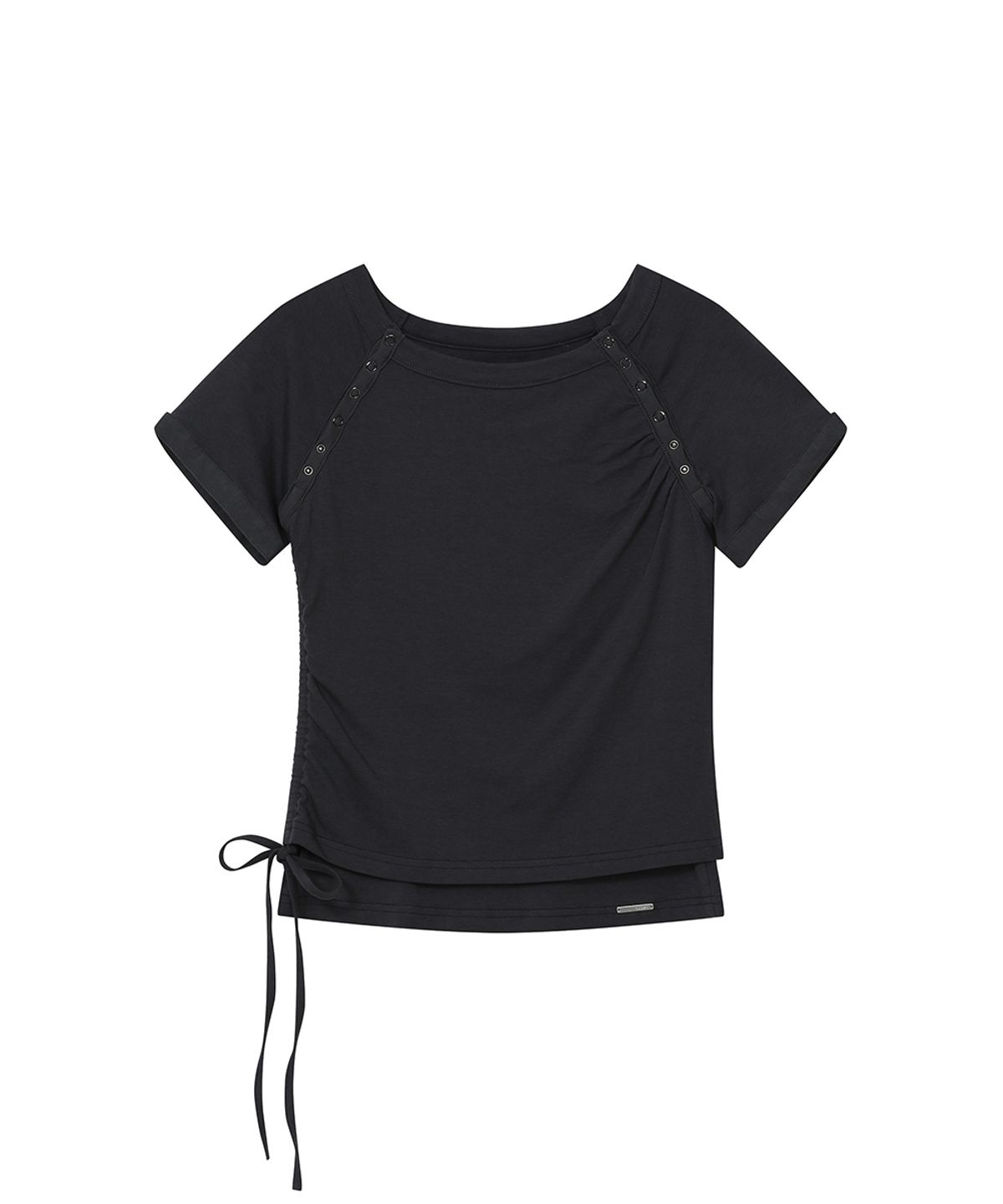 미세키서울(MISEKI SEOUL) [미세키서울X여밈] Snap shirring shortsleeve BLACK