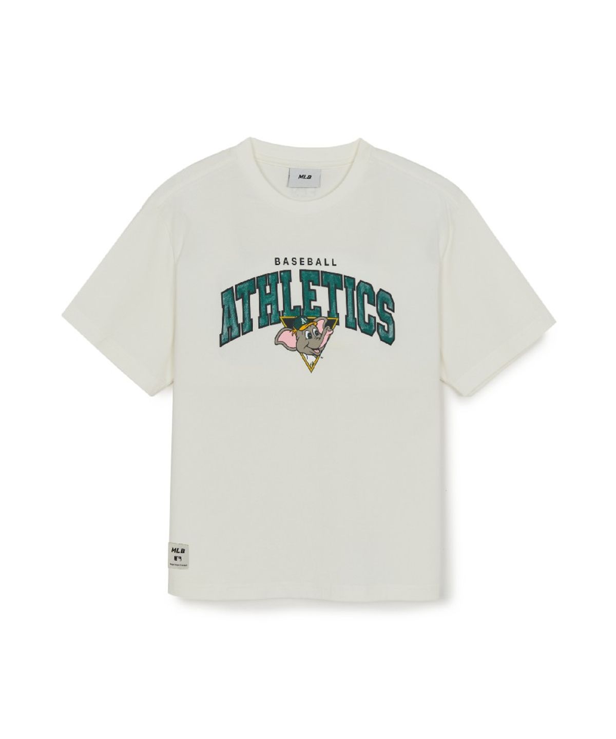 엠엘비 키즈(MLB KIDS) 스포티브 베이직 마스코트 티셔츠 OAK (Ivory)