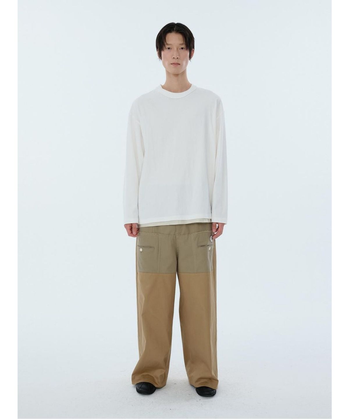 래코드(RECODE) Lining Detail Longsleeve T-shirt RKTAA24615WHX