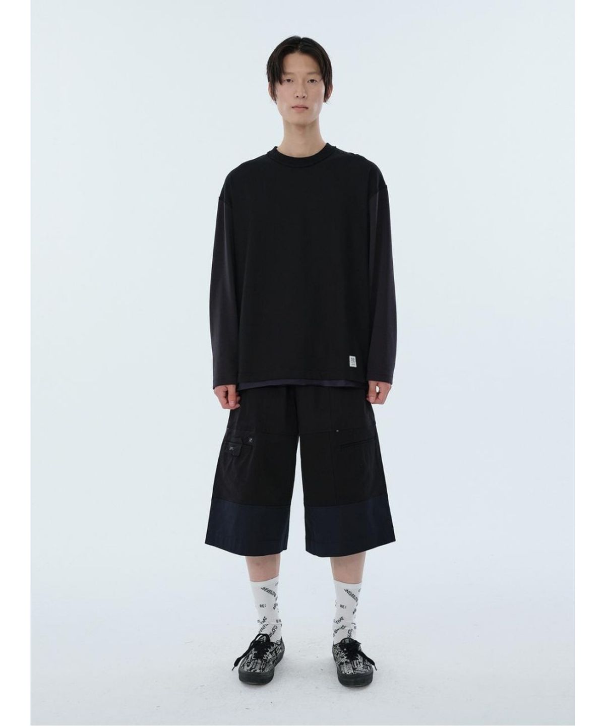 래코드(RECODE) Lining Detail Longsleeve T-shirt RKTAA24615BKX