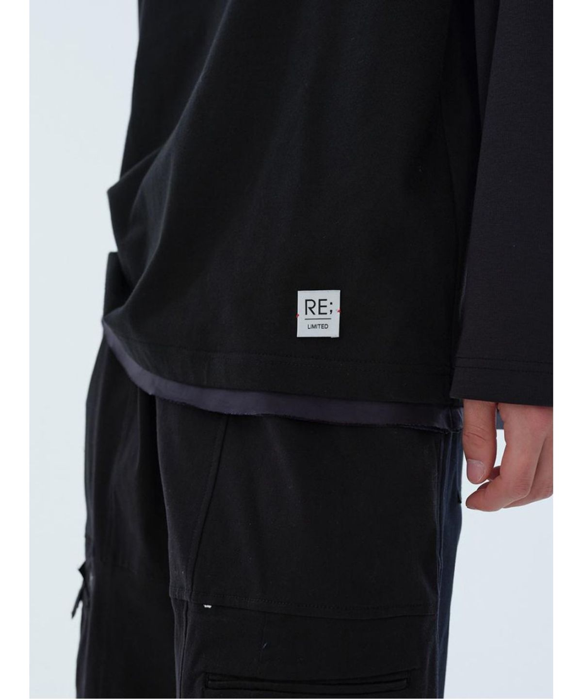 래코드(RECODE) Lining Detail Longsleeve T-shirt RKTAA24615BKX