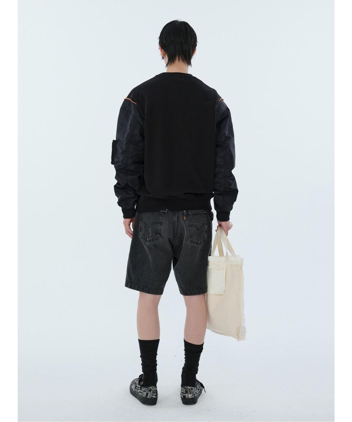 래코드(RECODE) Bomer Sleeve Top RKTAA24601BKX