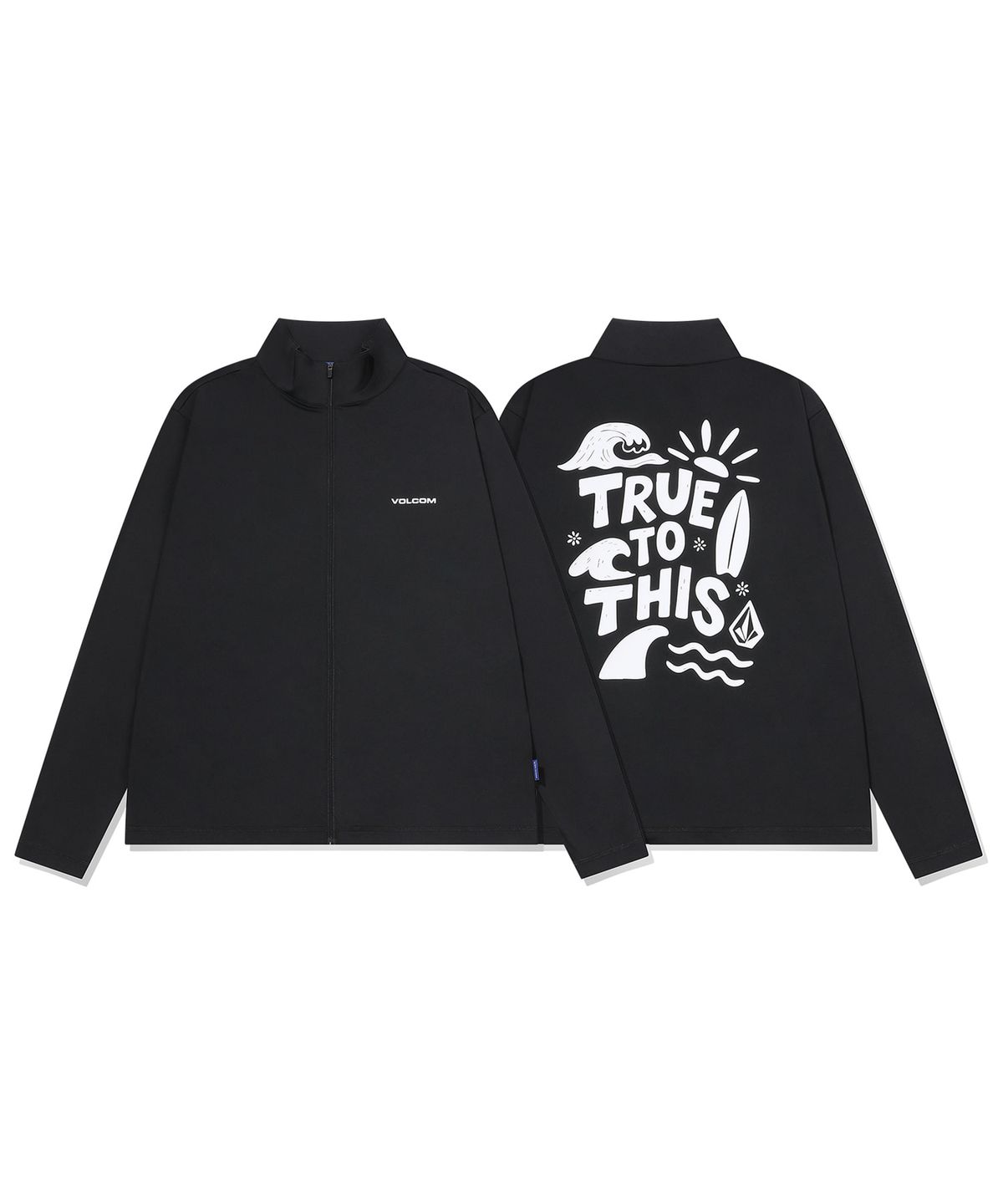 볼컴(VOLCOM) 볼컴 서프 집업 래시가드(블랙)