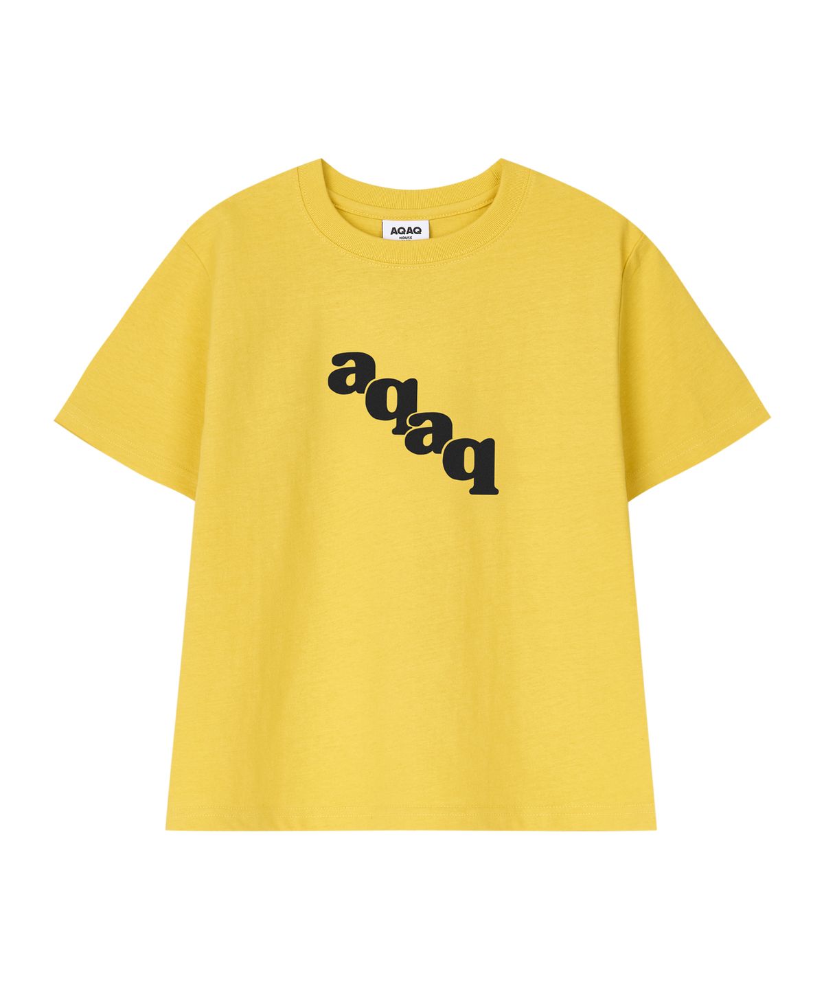 에이큐 에이큐 하우스 클럽(AQAQ HOUSE CLUB) 오블리크 티셔츠  [옐로우]