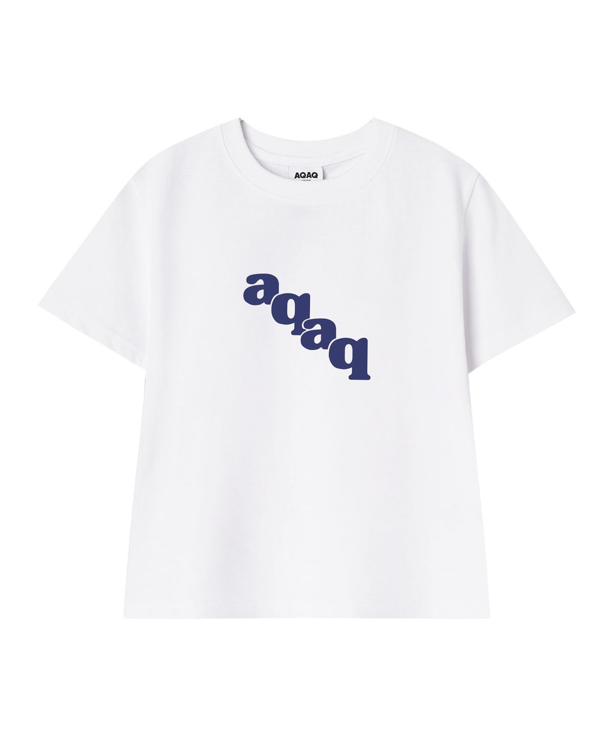 에이큐 에이큐 하우스 클럽(AQAQ HOUSE CLUB) 오블리크 티셔츠  [화이트]
