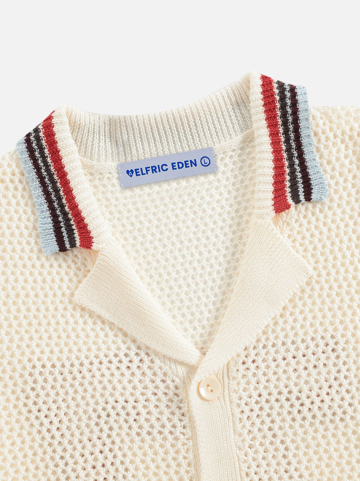 엘프릭 에덴(AELFRIC EDEN) Open Knit Short Sleeve Shirt 반소매 티셔츠 AE25CKQ20312-01TWHI