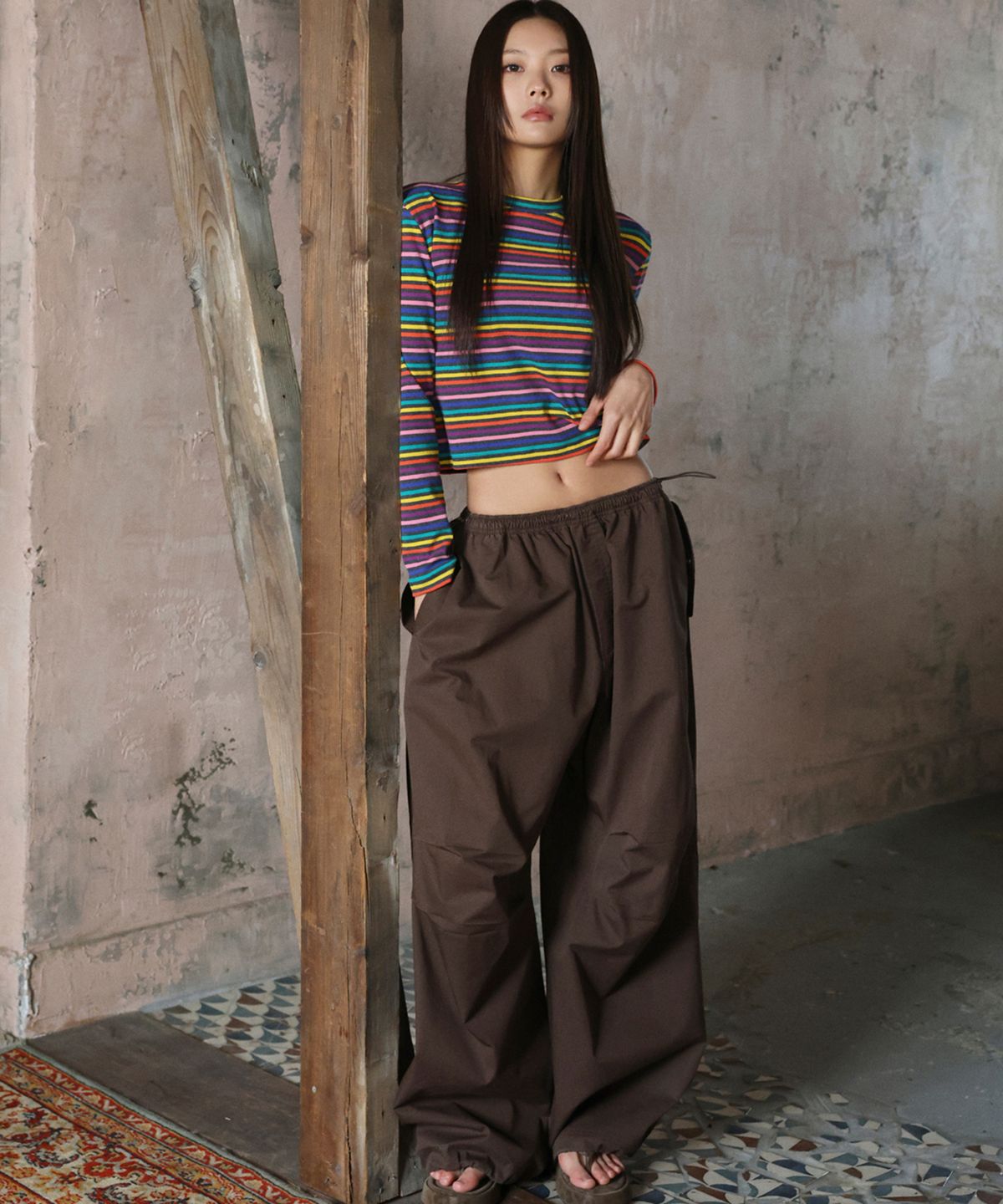 랑거(LANGER) [PLC] grind pintuck washed pants_4Colors