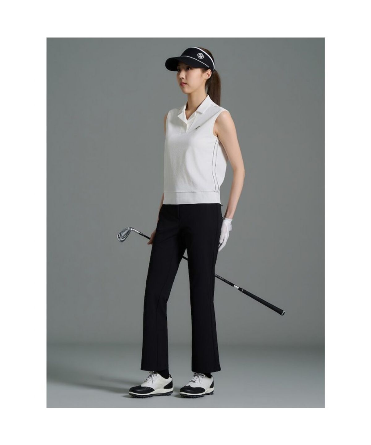 빈폴골프(BEANPOLE GOLF) 여성 크리즈드 슬리브리스 - 화이트