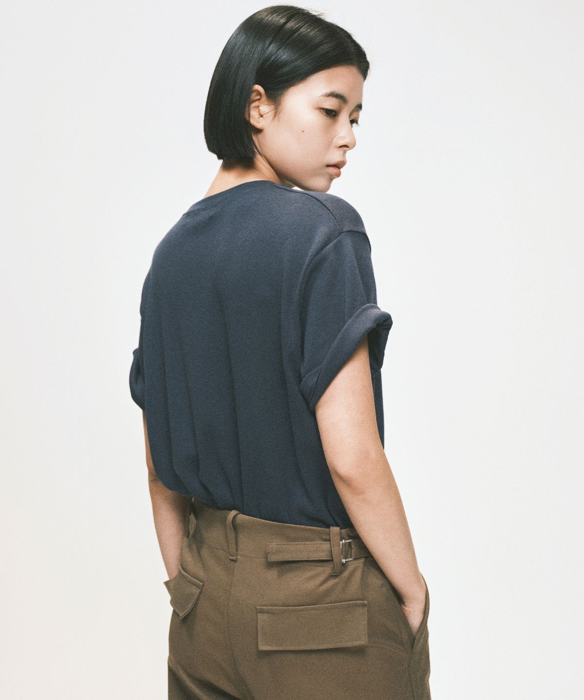 요로코비(YOROKOBY) 소프트 모달 반팔티 네이비