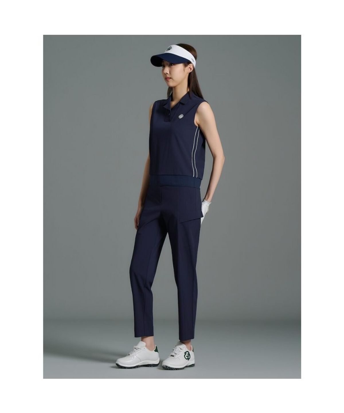 빈폴골프(BEANPOLE GOLF) 여성 크리즈드 슬리브리스 - 네이비