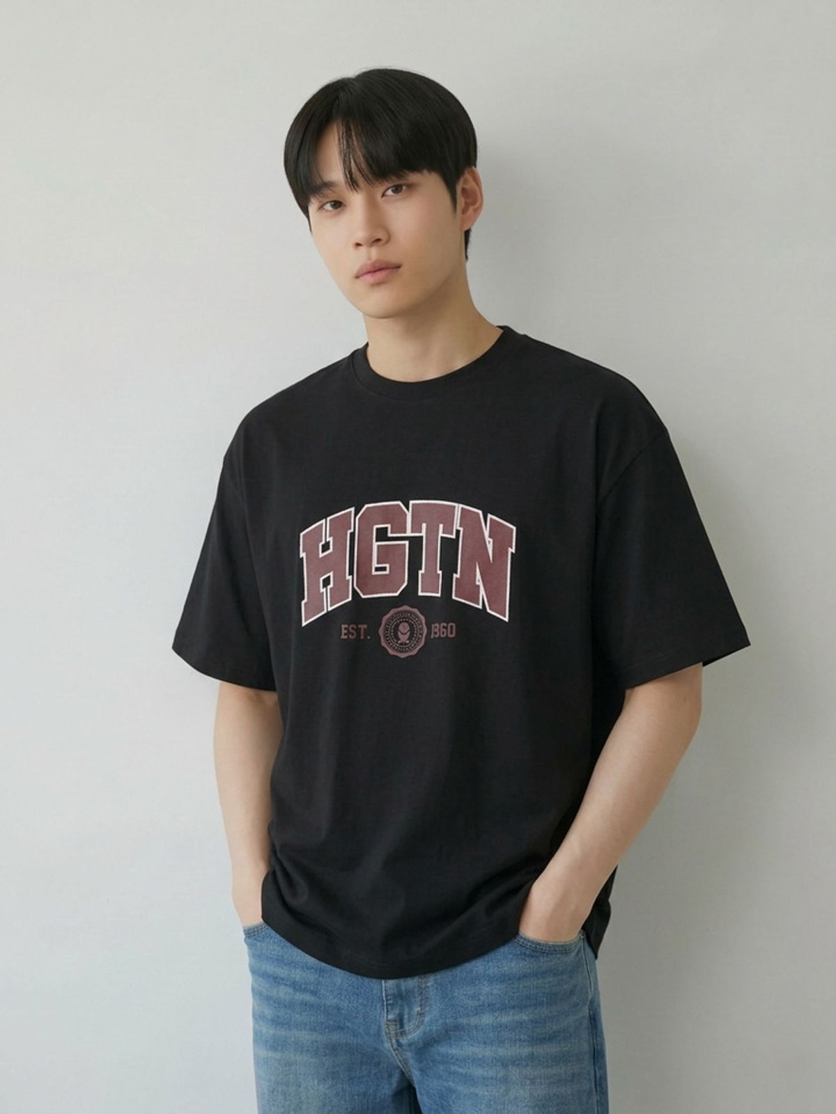 행텐(HANGTEN) 공용 HGTN 레터링 반팔 티셔츠_100(10570-031-414-31)